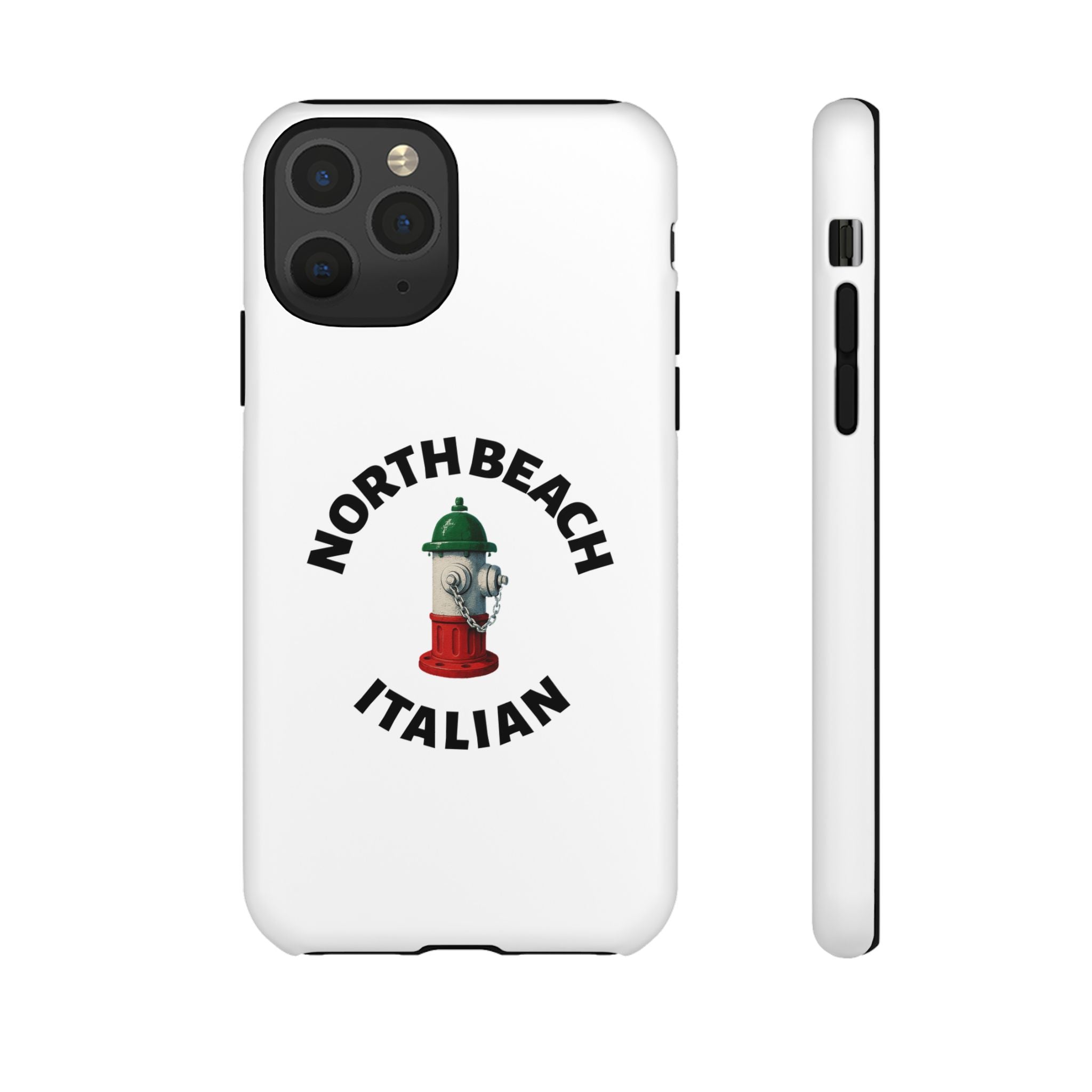 North Beach Italian White Phone Case, Urban Style Phone Cover, Tough Smartphone Case, Gift for Italian Heritage, Fun Streetwear Accessories