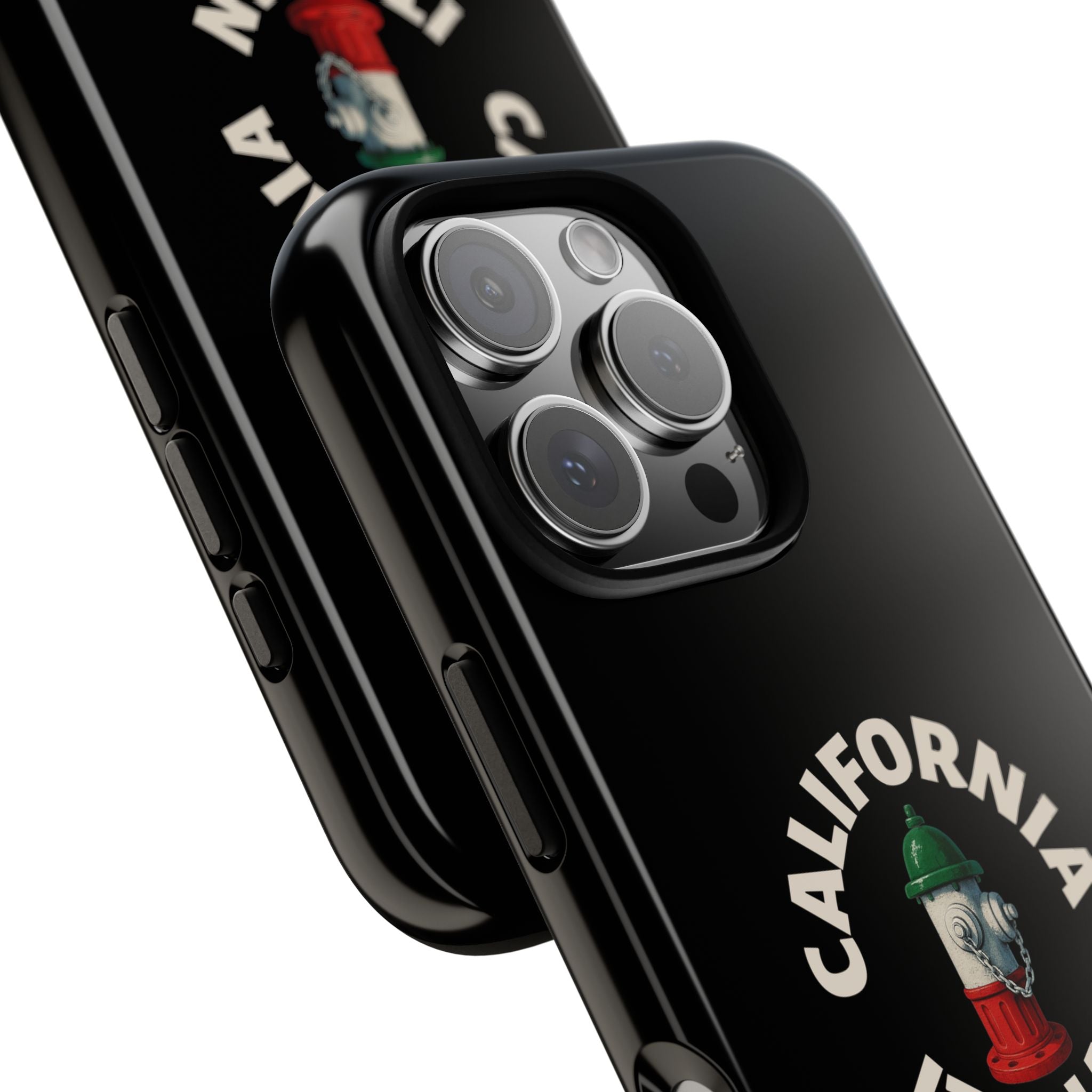 California Italian Black Phone Case, Tough Cases for iPhone, Gift for Italians, Stylish Phone Cover, Unique Phone Accessory