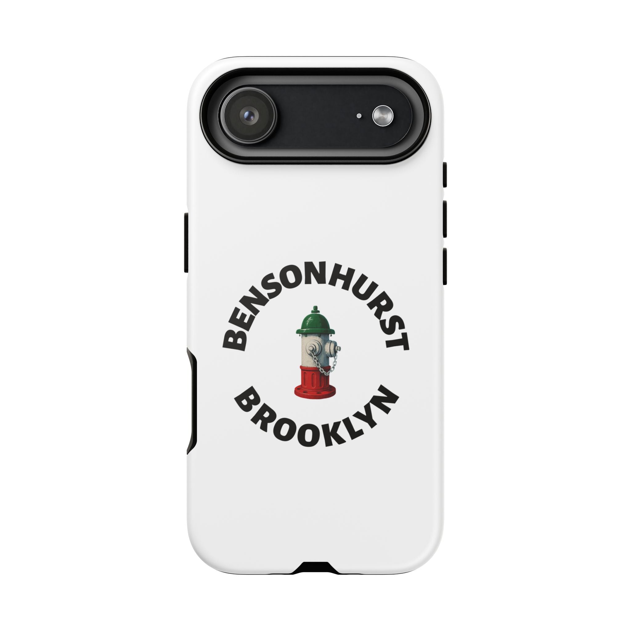 Bensonhurst Brooklyn White Phone Case, Urban Style Phone Cover, Tough Smartphone Case, Gift for Italian Heritage, Fun Streetwear Accessories