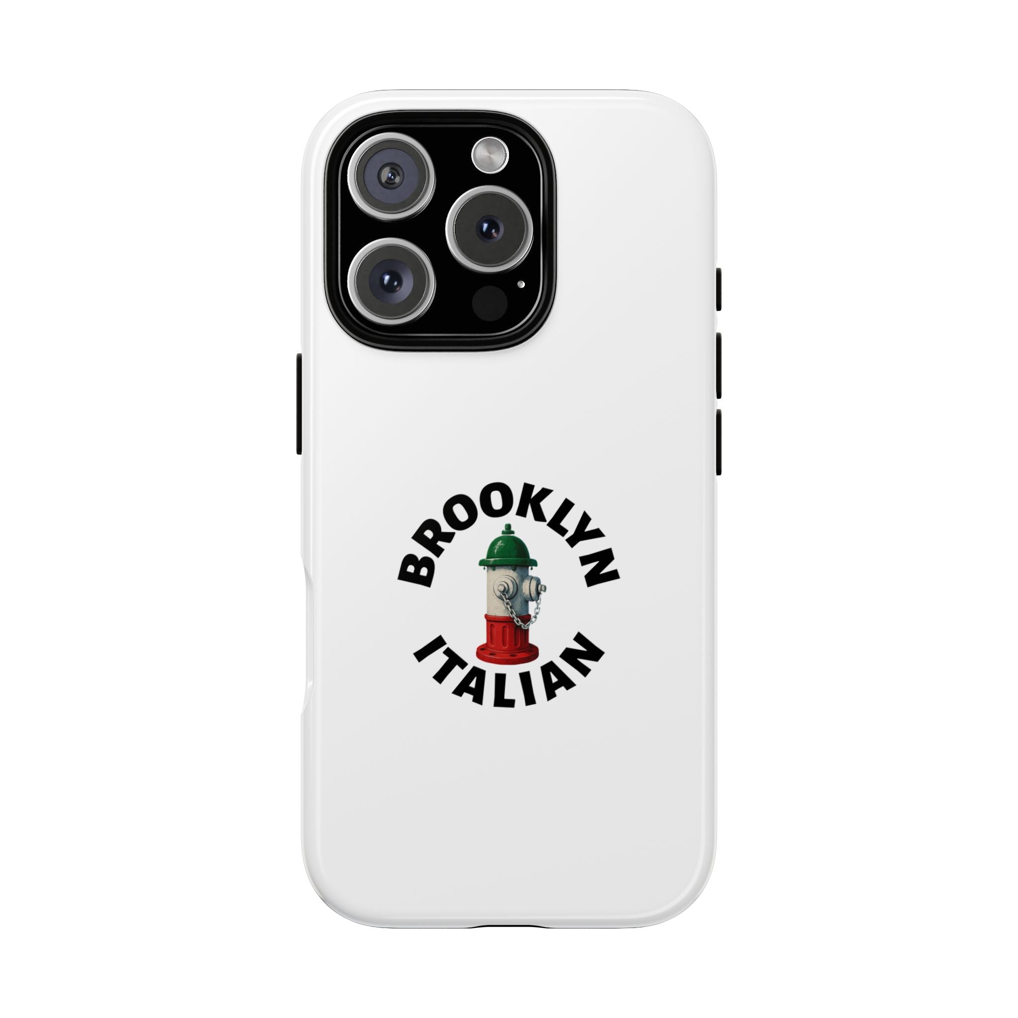 Brooklyn Italian White Phone Case, Urban Style Phone Cover, Tough Smartphone Case, Gift for Italian Heritage, Fun Streetwear Accessories