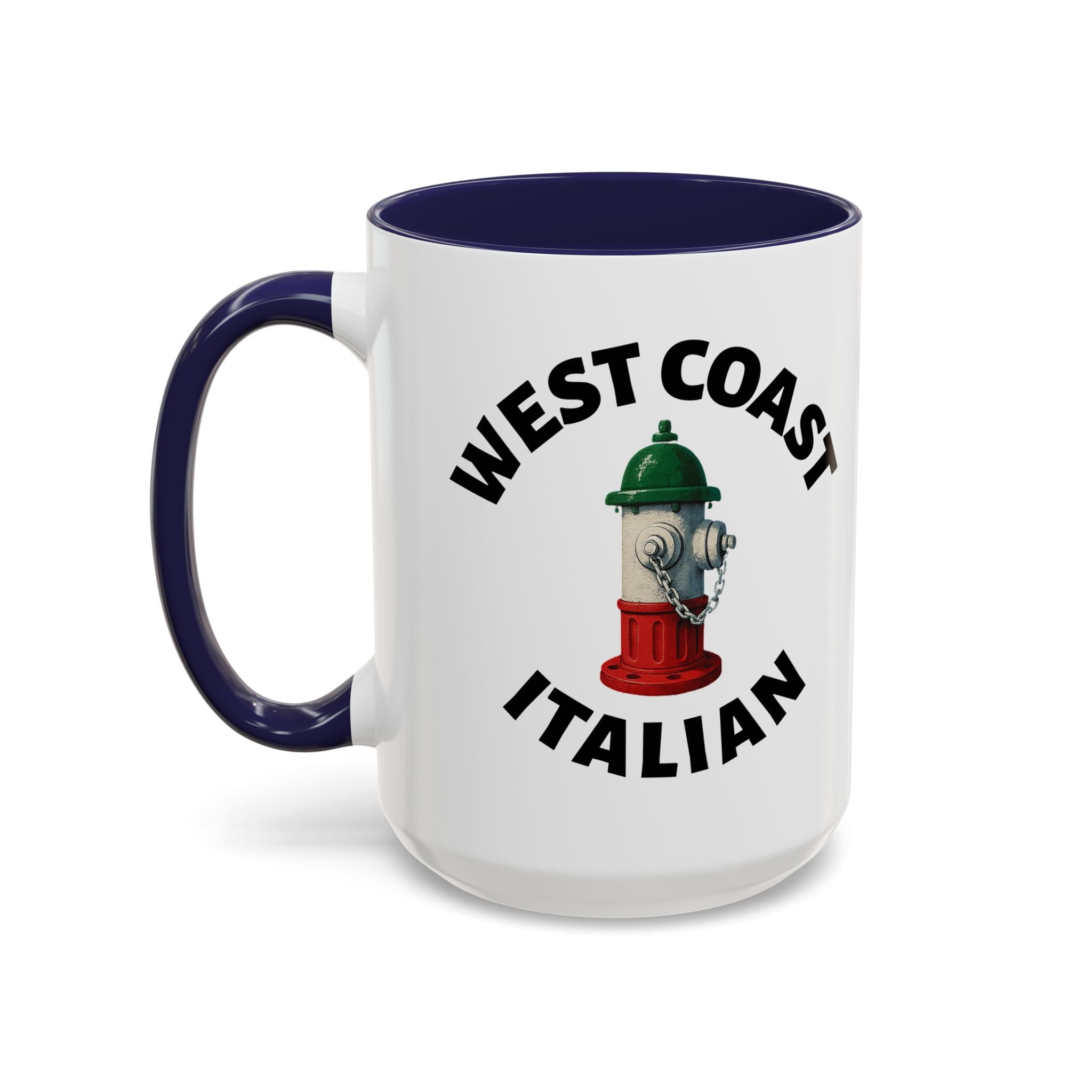 West Coast Coffee Mug with Fire Hydrant Design, Unique Gift for Italians, Fun Kitchen Decor