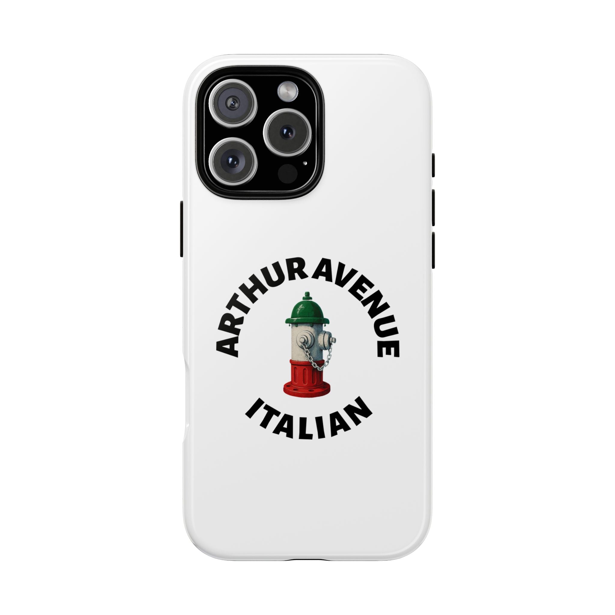 Arthur Avenue Italian White Phone Case, Urban Style Phone Cover, Tough Smartphone Case, Gift for Italian Heritage, Fun Streetwear Accessories
