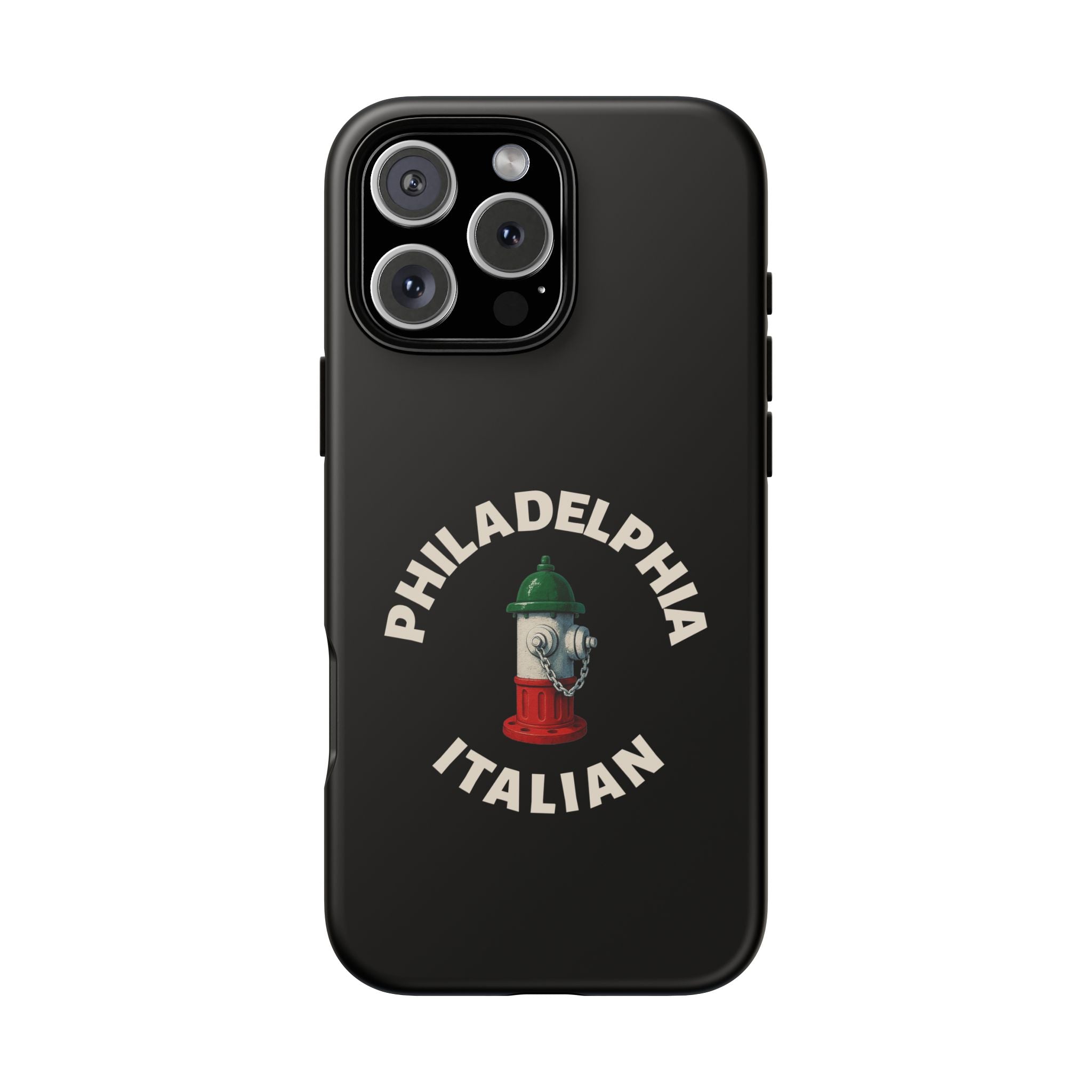 Philadelphia Italian Black Phone Case, Tough Cases for iPhone, Gift for Italians, Stylish Phone Cover, Unique Phone Accessory