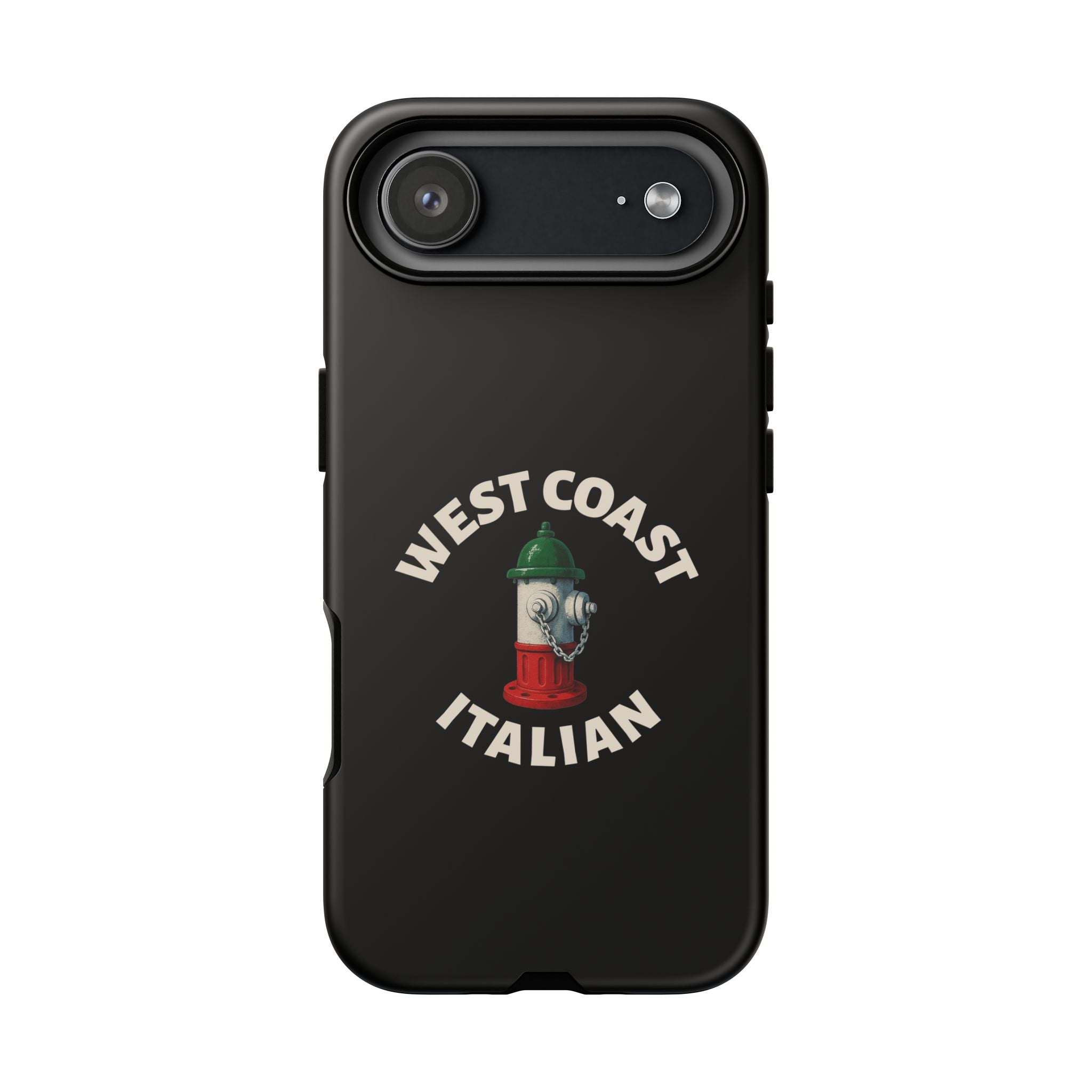 West Coast Italian Black Phone Case, Tough Cases for iPhone, Gift for Italians, Stylish Phone Cover, Unique Phone Accessory