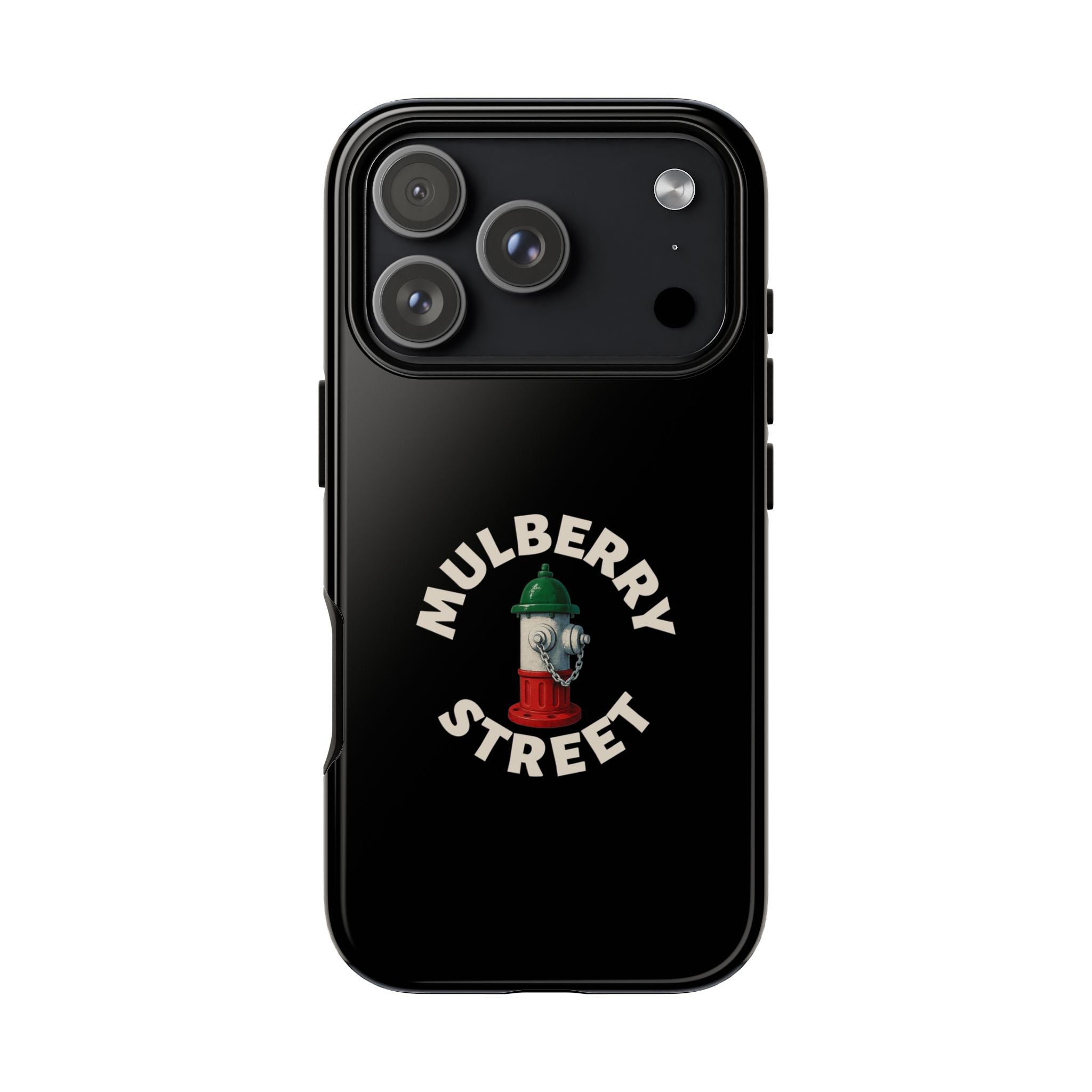 Mulberry Street Black Phone Case, Tough Cases for iPhone, Gift for Italians, Stylish Phone Cover, Unique Phone Accessory