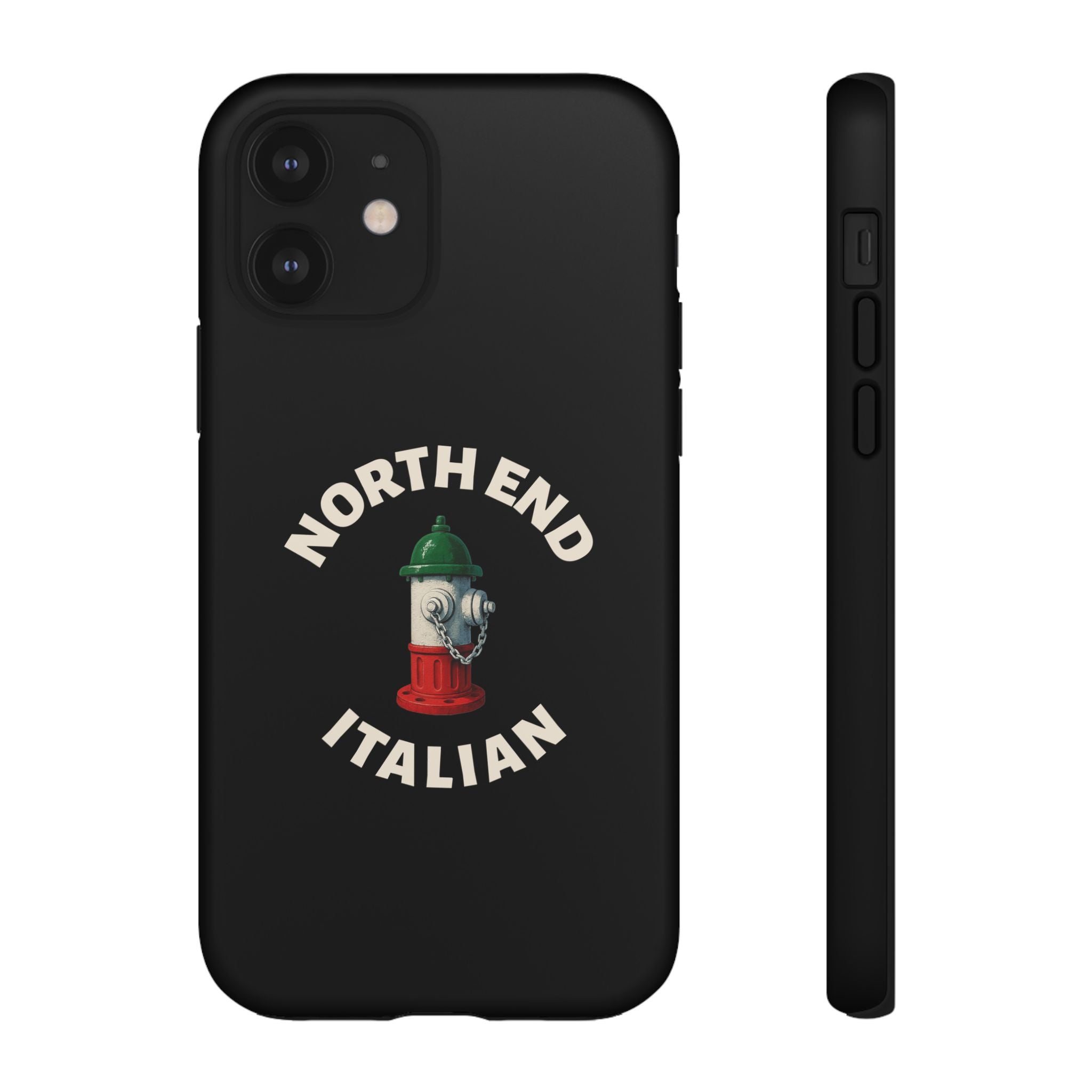 North End Italian Black Phone Case, Tough Cases for iPhone, Gift for Italians, Stylish Phone Cover, Unique Phone Accessory