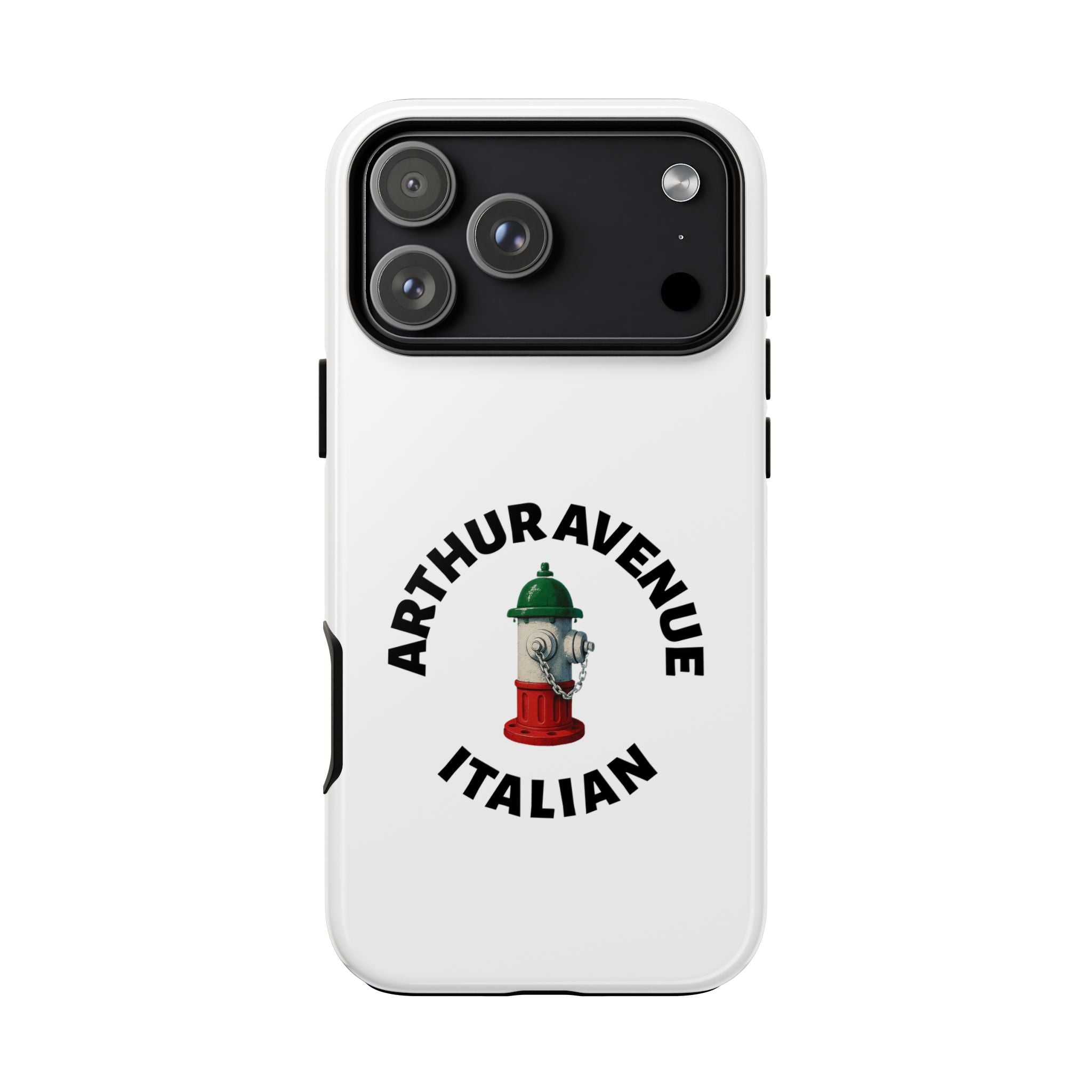 Arthur Avenue Italian White Phone Case, Urban Style Phone Cover, Tough Smartphone Case, Gift for Italian Heritage, Fun Streetwear Accessories