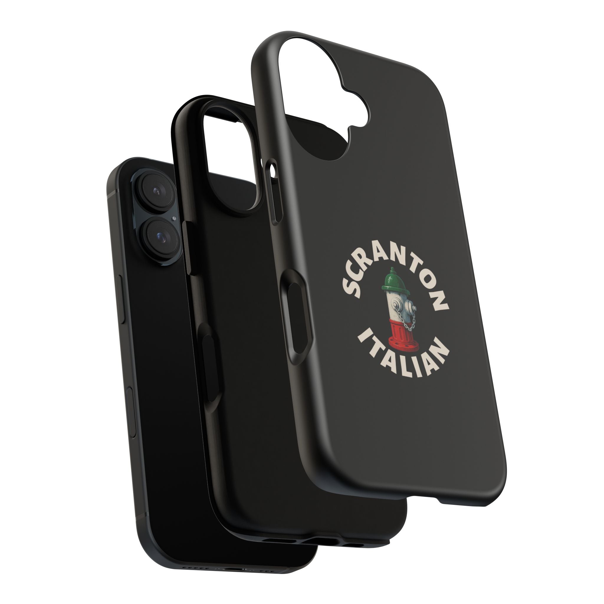 Scranton Italian Black Phone Case, Tough Cases for iPhone, Gift for Italians, Stylish Phone Cover, Unique Phone Accessory