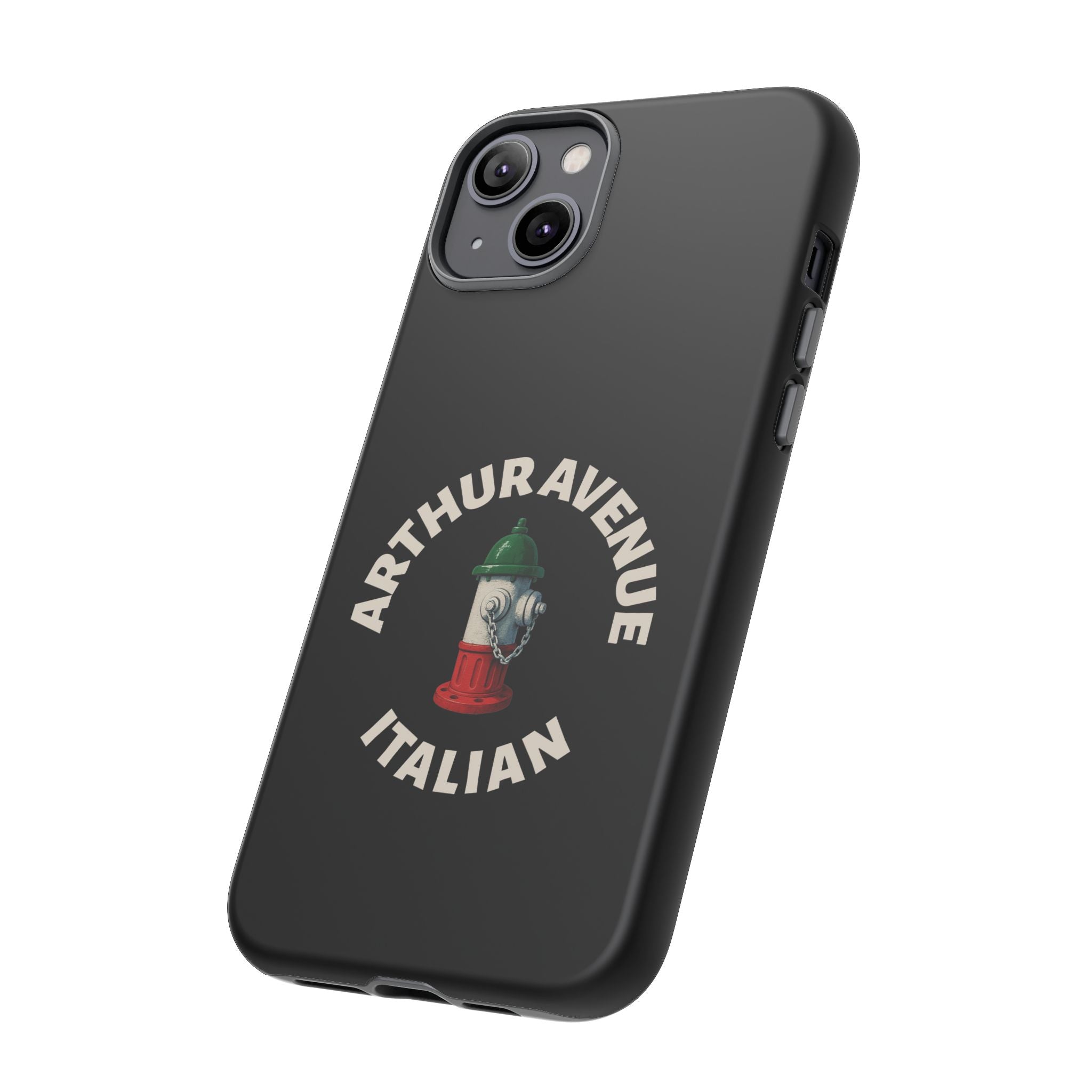 Arthur Avenue Italian Black Phone Case, Tough Cases for iPhone, Gift for Italians, Stylish Phone Cover, Unique Phone Accessory