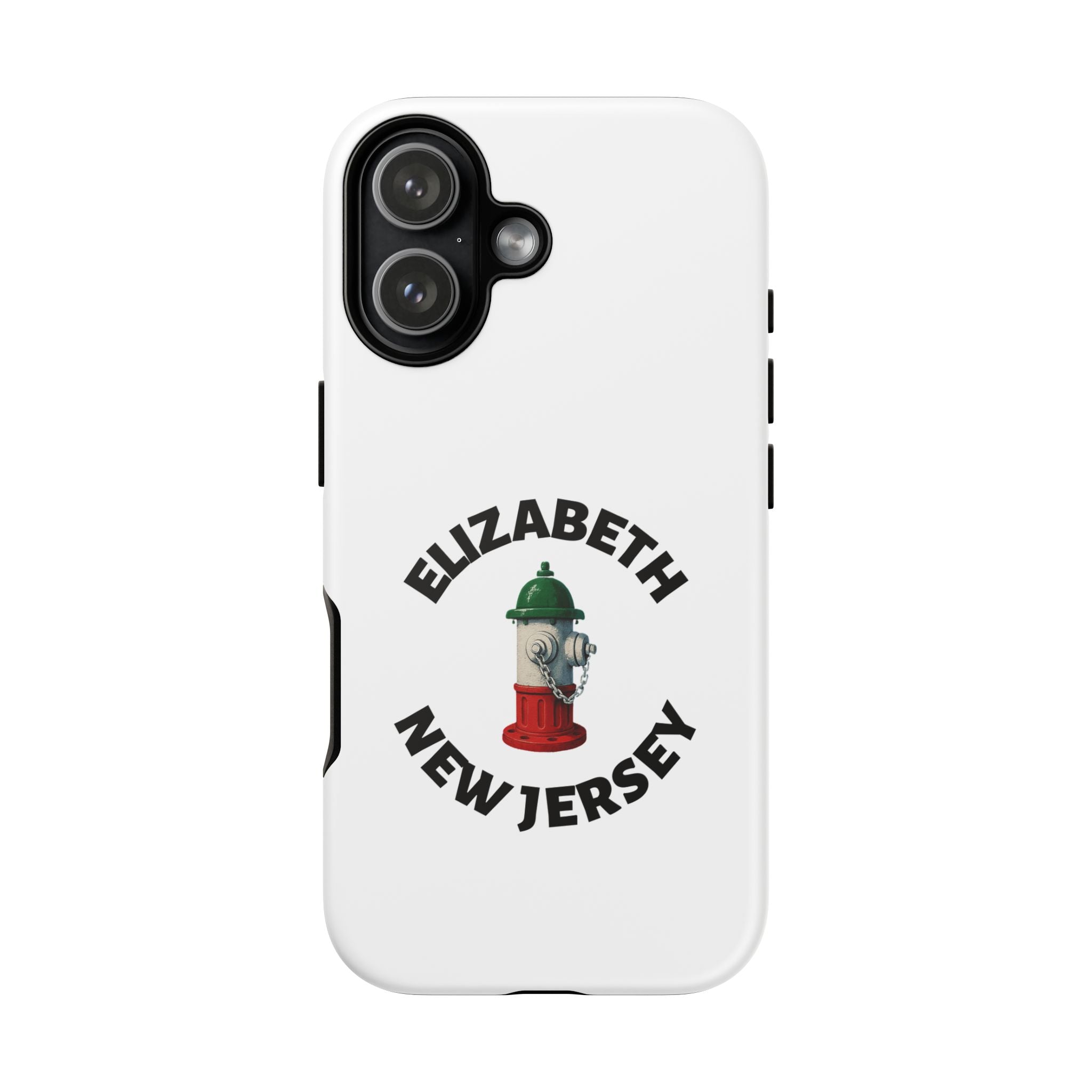 Elizabeth New Jersey White Phone Case, Urban Style Phone Cover, Tough Smartphone Case, Gift for Italian Heritage, Fun Streetwear Accessories