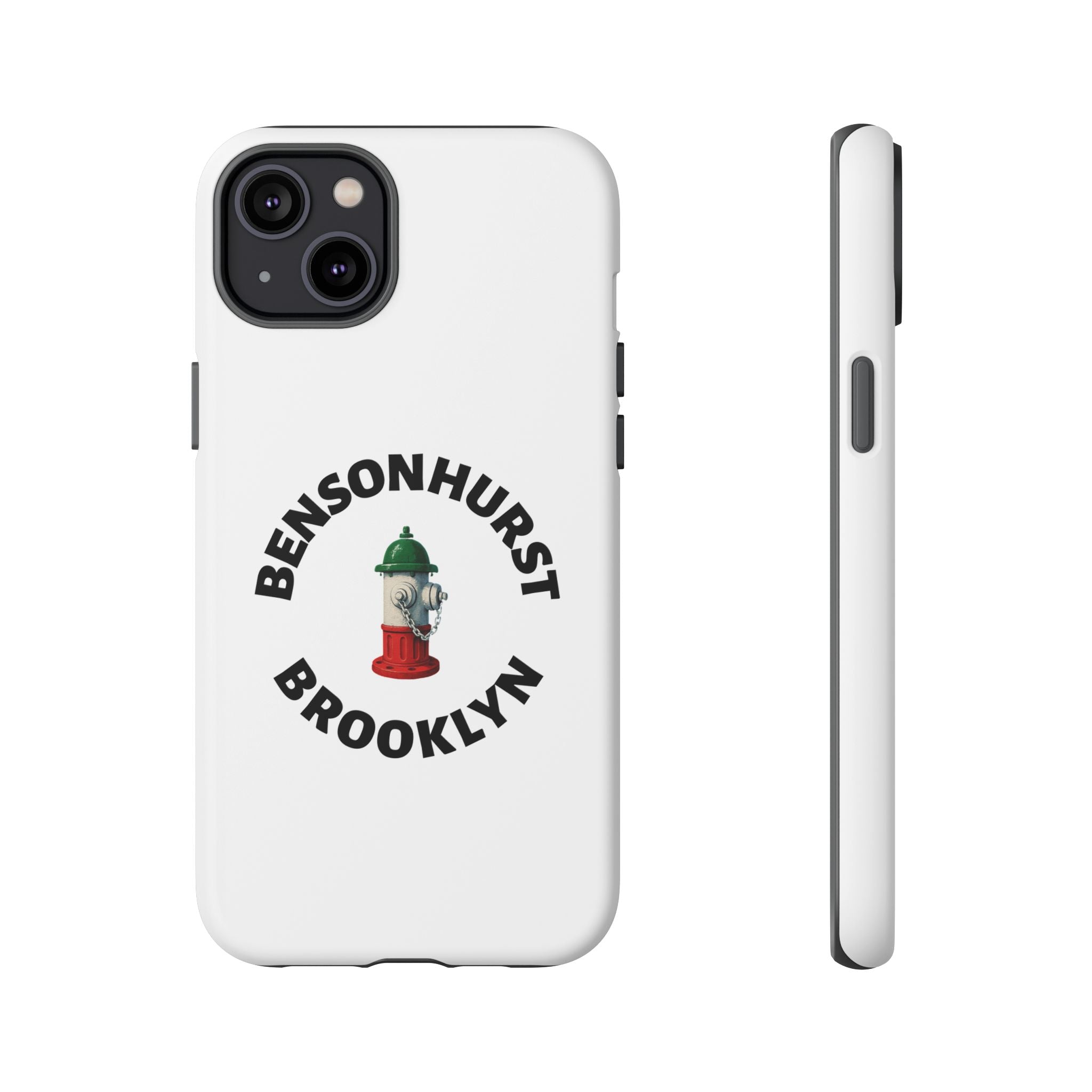 Bensonhurst Brooklyn White Phone Case, Urban Style Phone Cover, Tough Smartphone Case, Gift for Italian Heritage, Fun Streetwear Accessories