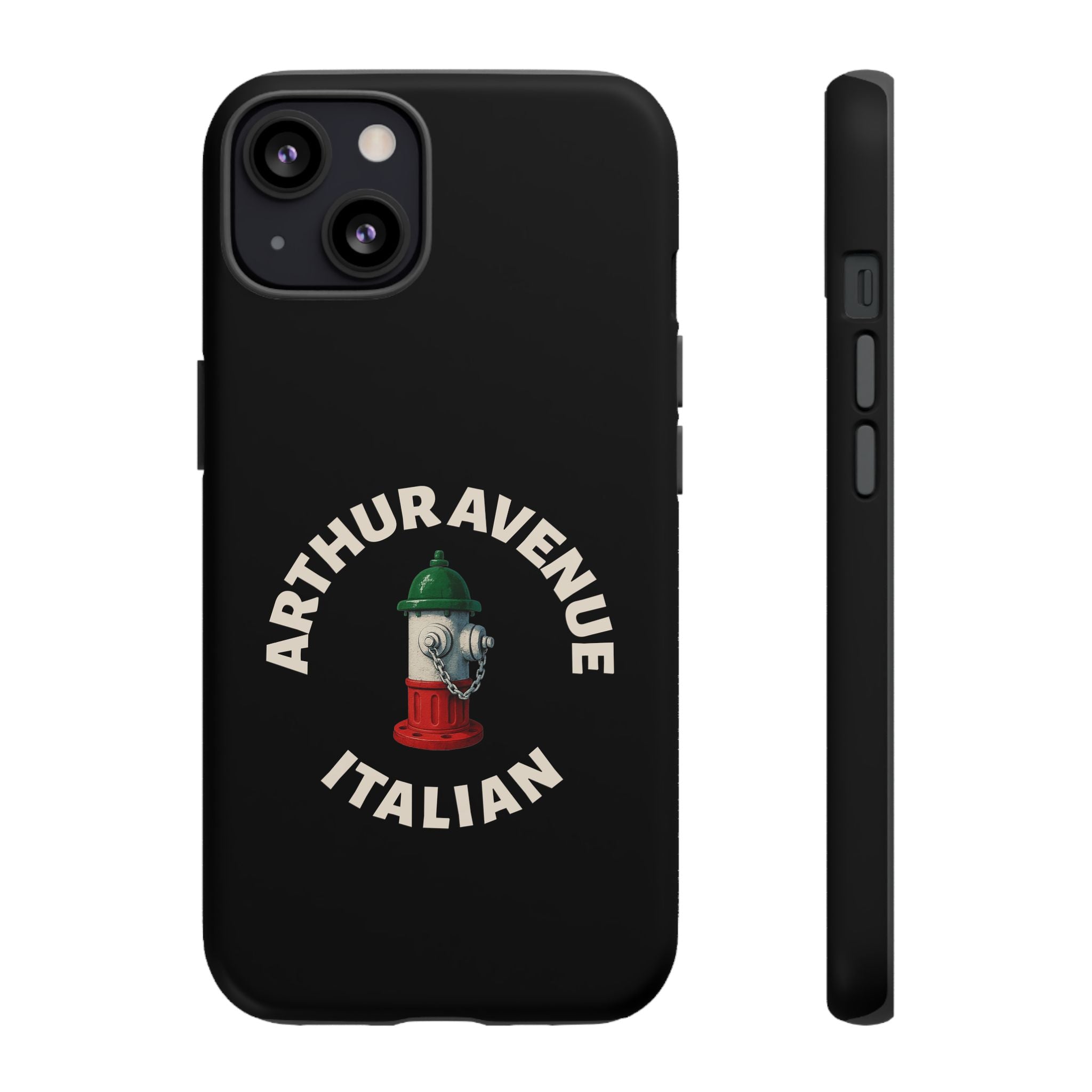 Arthur Avenue Italian Black Phone Case, Tough Cases for iPhone, Gift for Italians, Stylish Phone Cover, Unique Phone Accessory