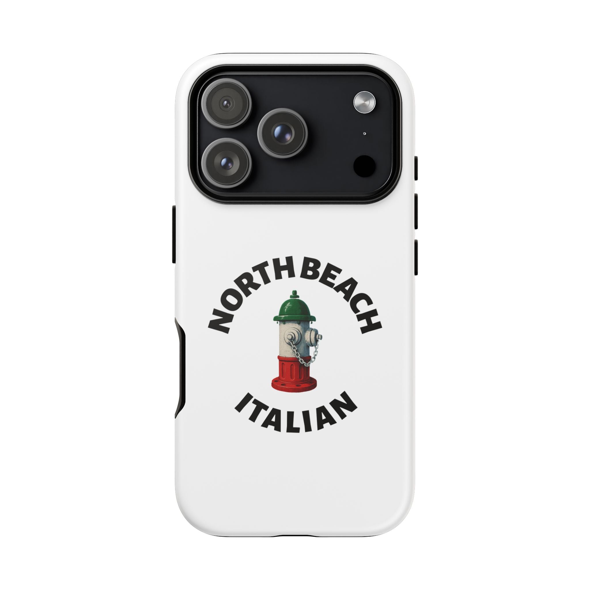 North Beach Italian White Phone Case, Urban Style Phone Cover, Tough Smartphone Case, Gift for Italian Heritage, Fun Streetwear Accessories