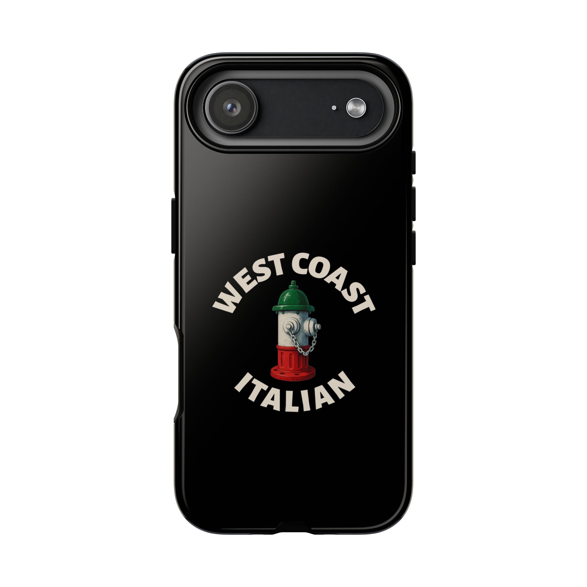 West Coast Italian Black Phone Case, Tough Cases for iPhone, Gift for Italians, Stylish Phone Cover, Unique Phone Accessory