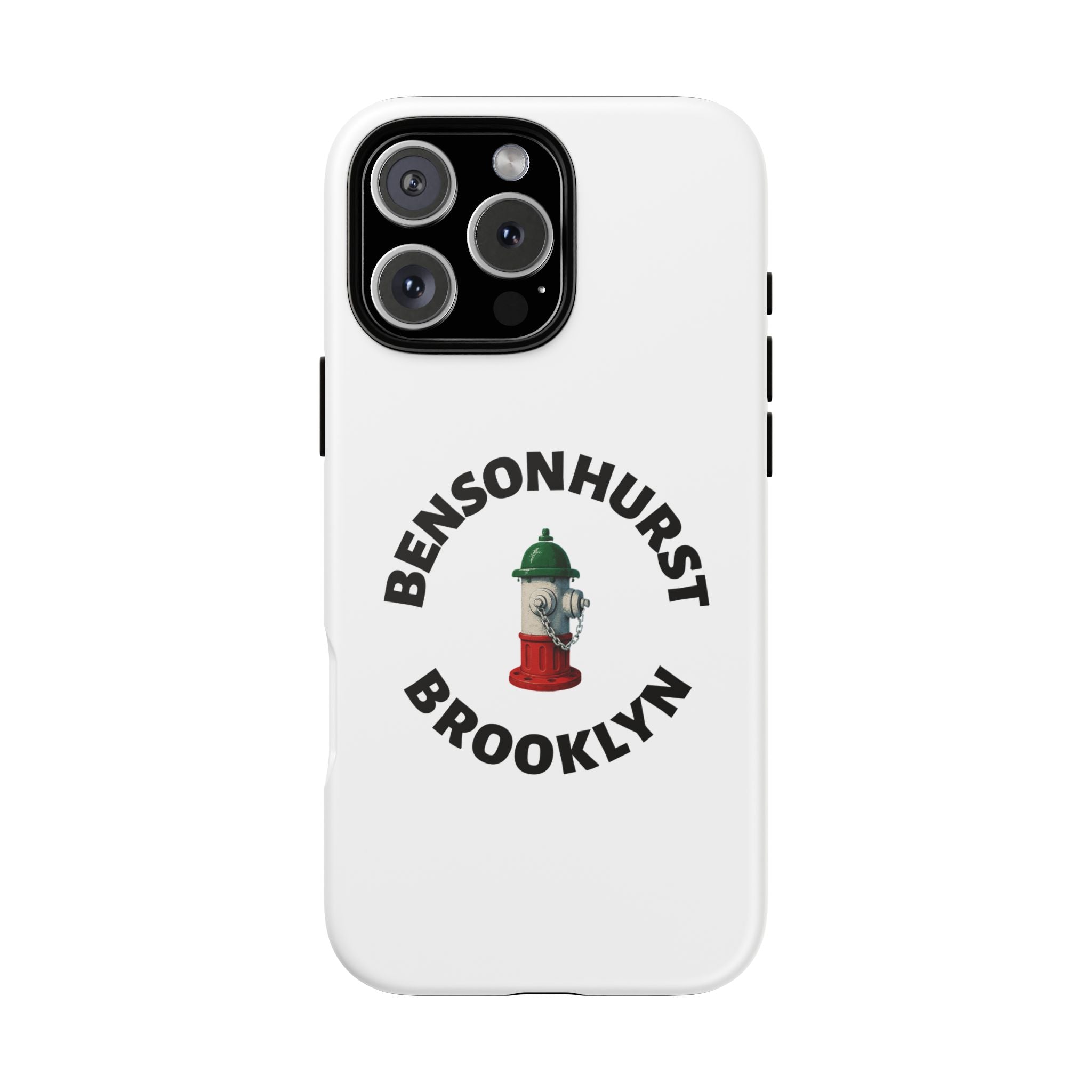 Bensonhurst Brooklyn White Phone Case, Urban Style Phone Cover, Tough Smartphone Case, Gift for Italian Heritage, Fun Streetwear Accessories