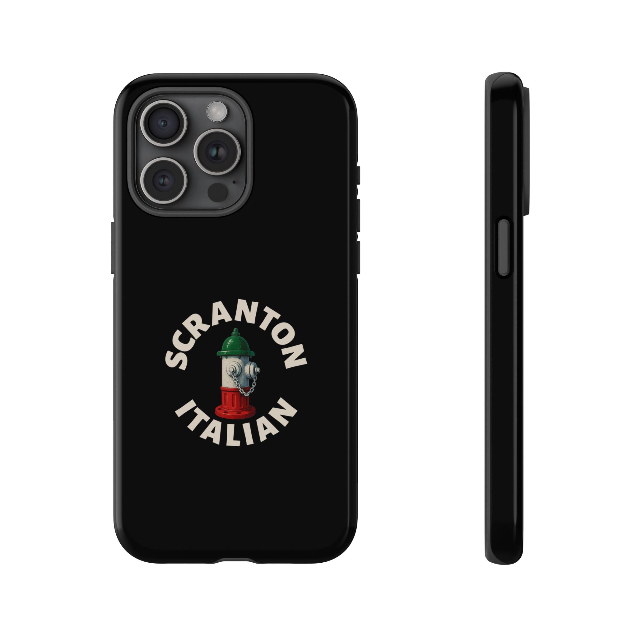 Scranton Italian Black Phone Case, Tough Cases for iPhone, Gift for Italians, Stylish Phone Cover, Unique Phone Accessory