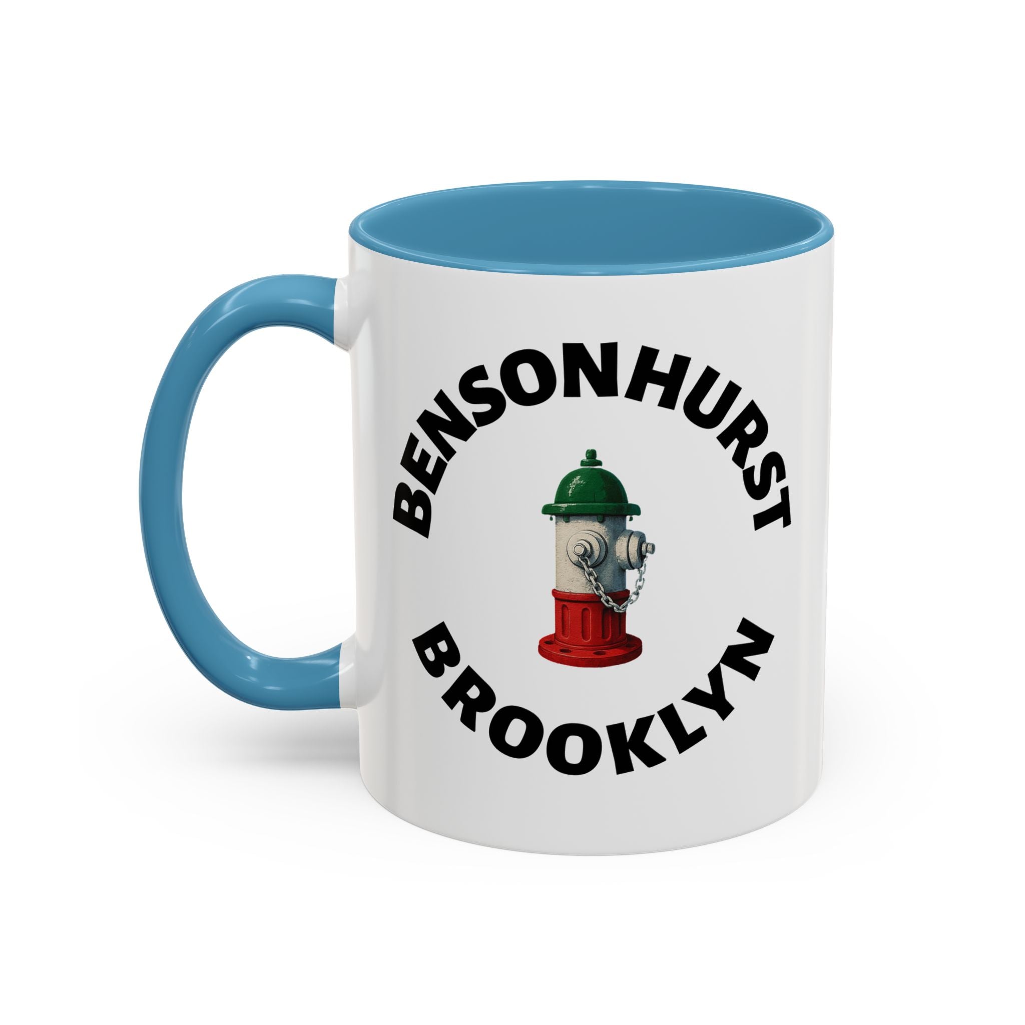 Bensonhurst Coffee Mug with Fire Hydrant Design, Unique Gift for Italians, Fun Kitchen Decor
