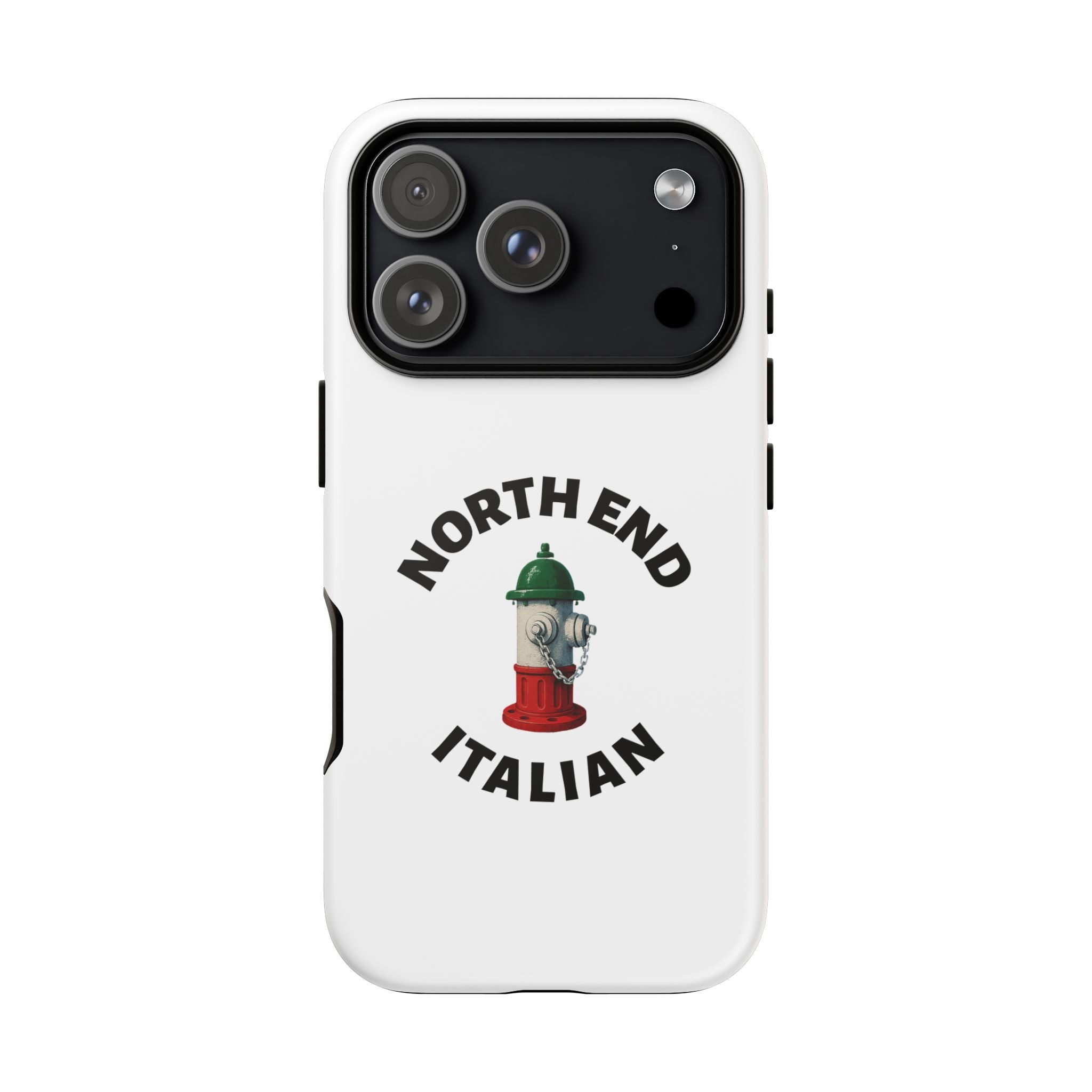 North End Italian White Phone Case, Urban Style Phone Cover, Tough Smartphone Case, Gift for Italian Heritage, Fun Streetwear Accessories