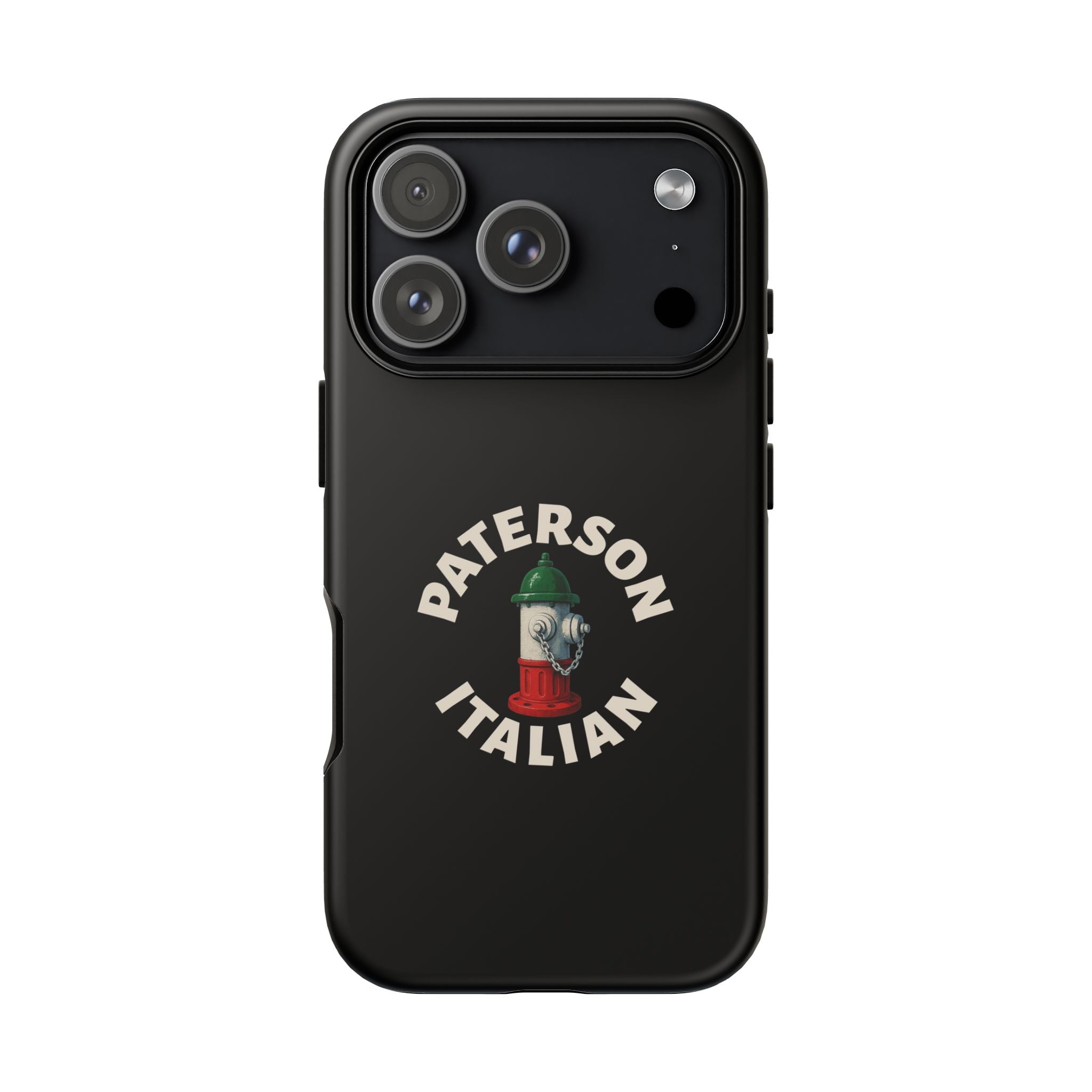 Paterson Italian Black Phone Case, Tough Cases for iPhone, Gift for Italians, Stylish Phone Cover, Unique Phone Accessory