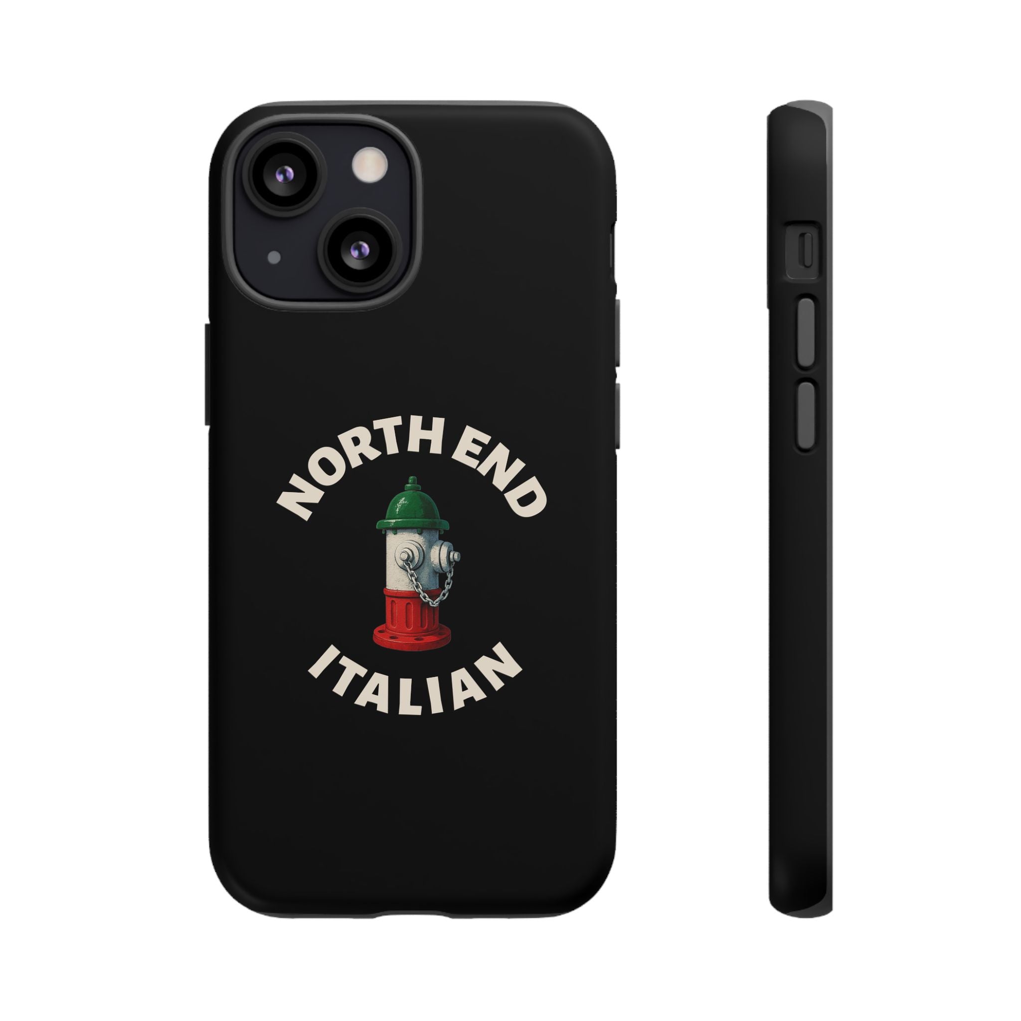 North End Italian Black Phone Case, Tough Cases for iPhone, Gift for Italians, Stylish Phone Cover, Unique Phone Accessory