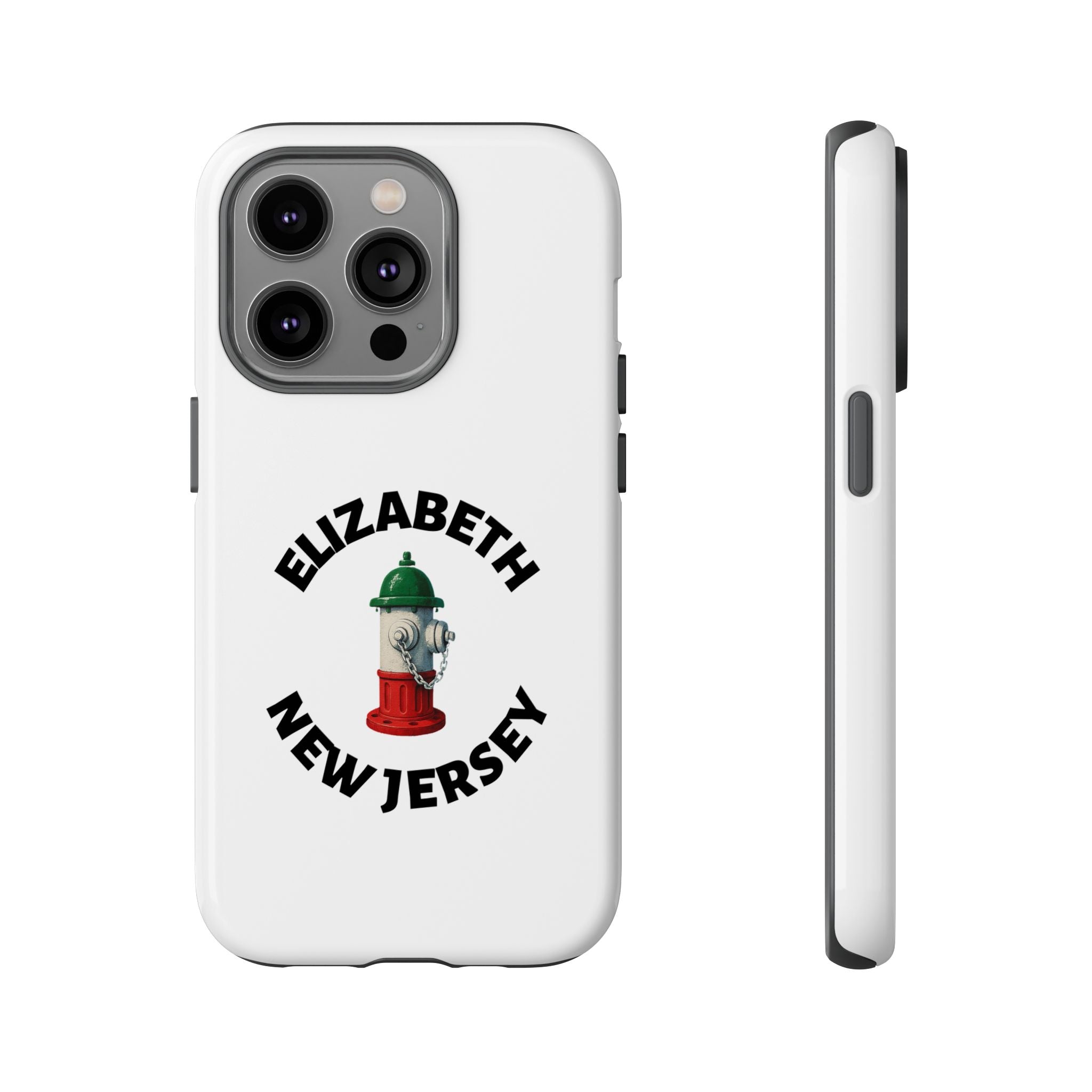 Elizabeth New Jersey White Phone Case, Urban Style Phone Cover, Tough Smartphone Case, Gift for Italian Heritage, Fun Streetwear Accessories