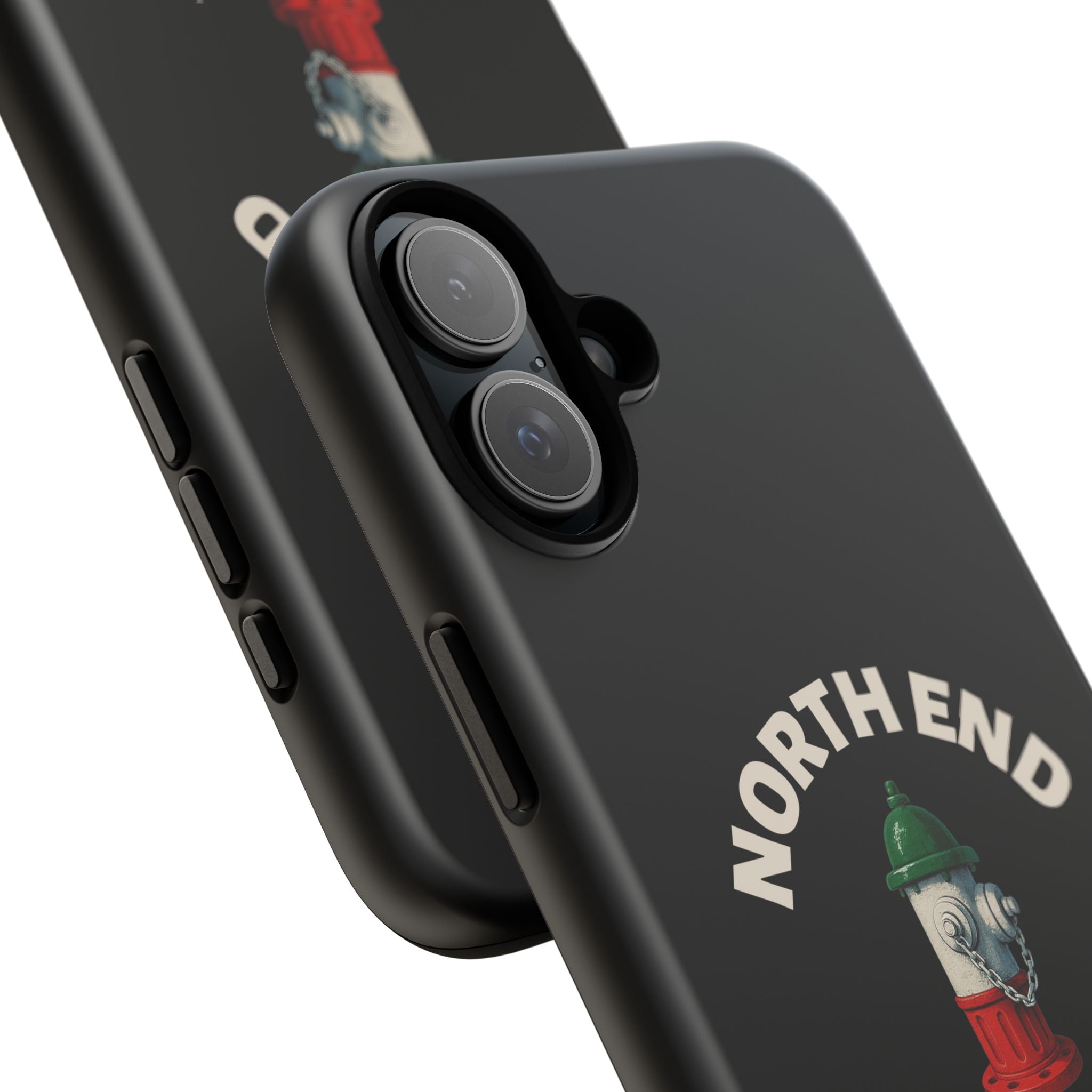 North End Italian Black Phone Case, Tough Cases for iPhone, Gift for Italians, Stylish Phone Cover, Unique Phone Accessory