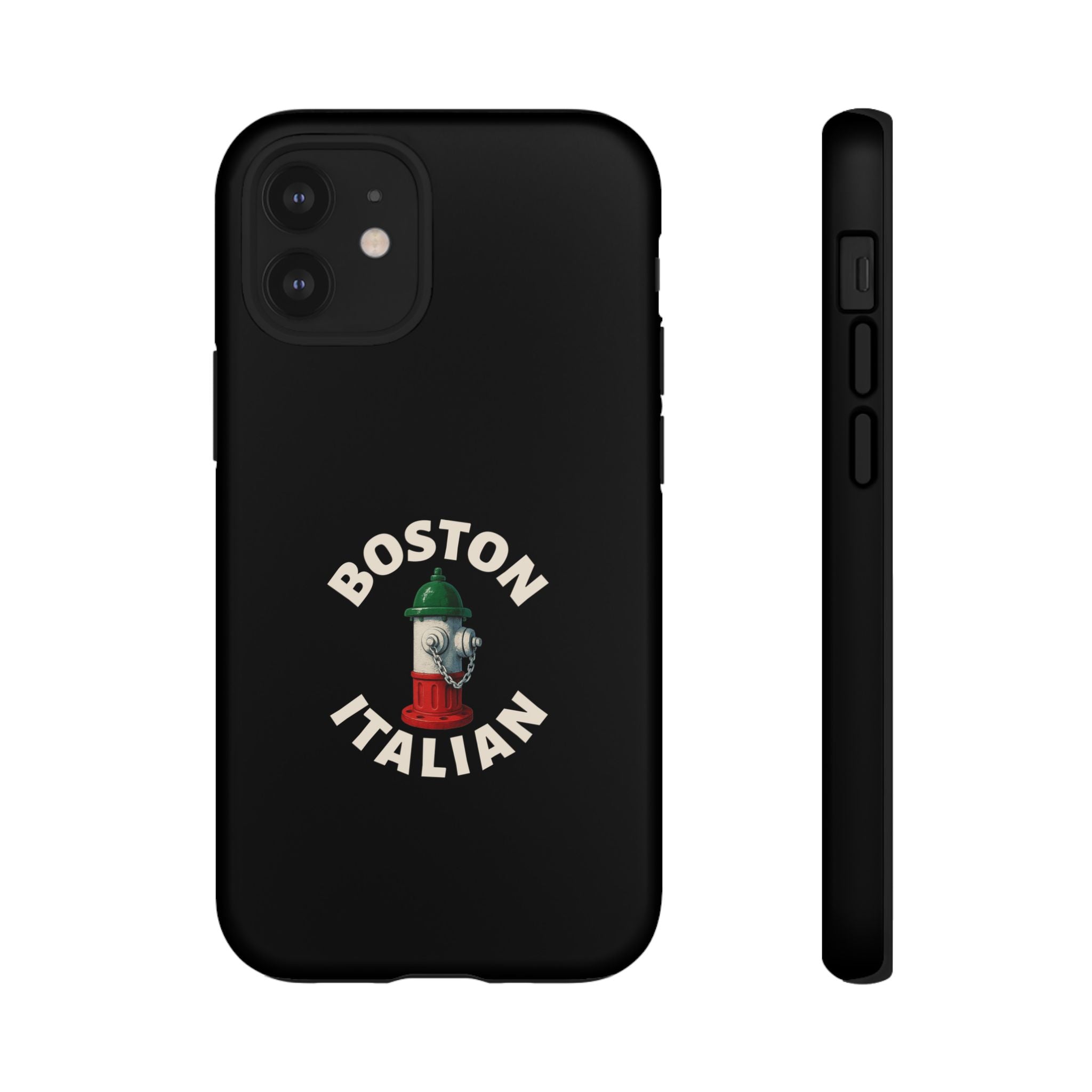 Boston Italian Black Phone Case, Tough Cases for iPhone, Gift for Italians, Stylish Phone Cover, Unique Phone Accessory