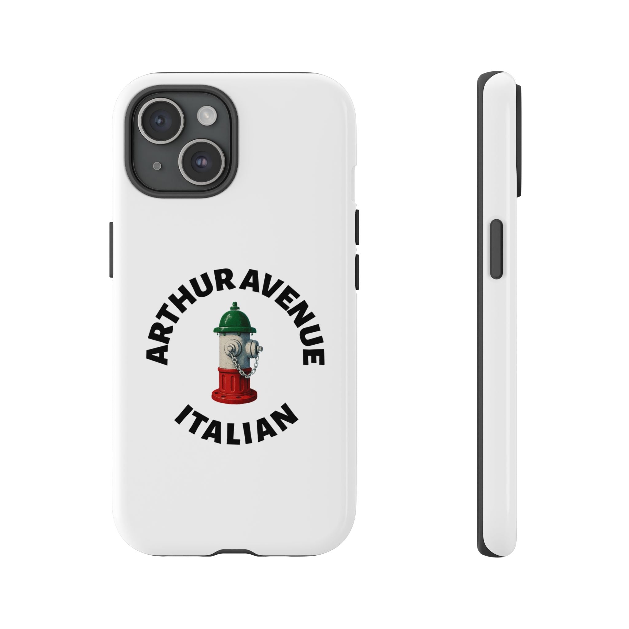 Arthur Avenue Italian White Phone Case, Urban Style Phone Cover, Tough Smartphone Case, Gift for Italian Heritage, Fun Streetwear Accessories