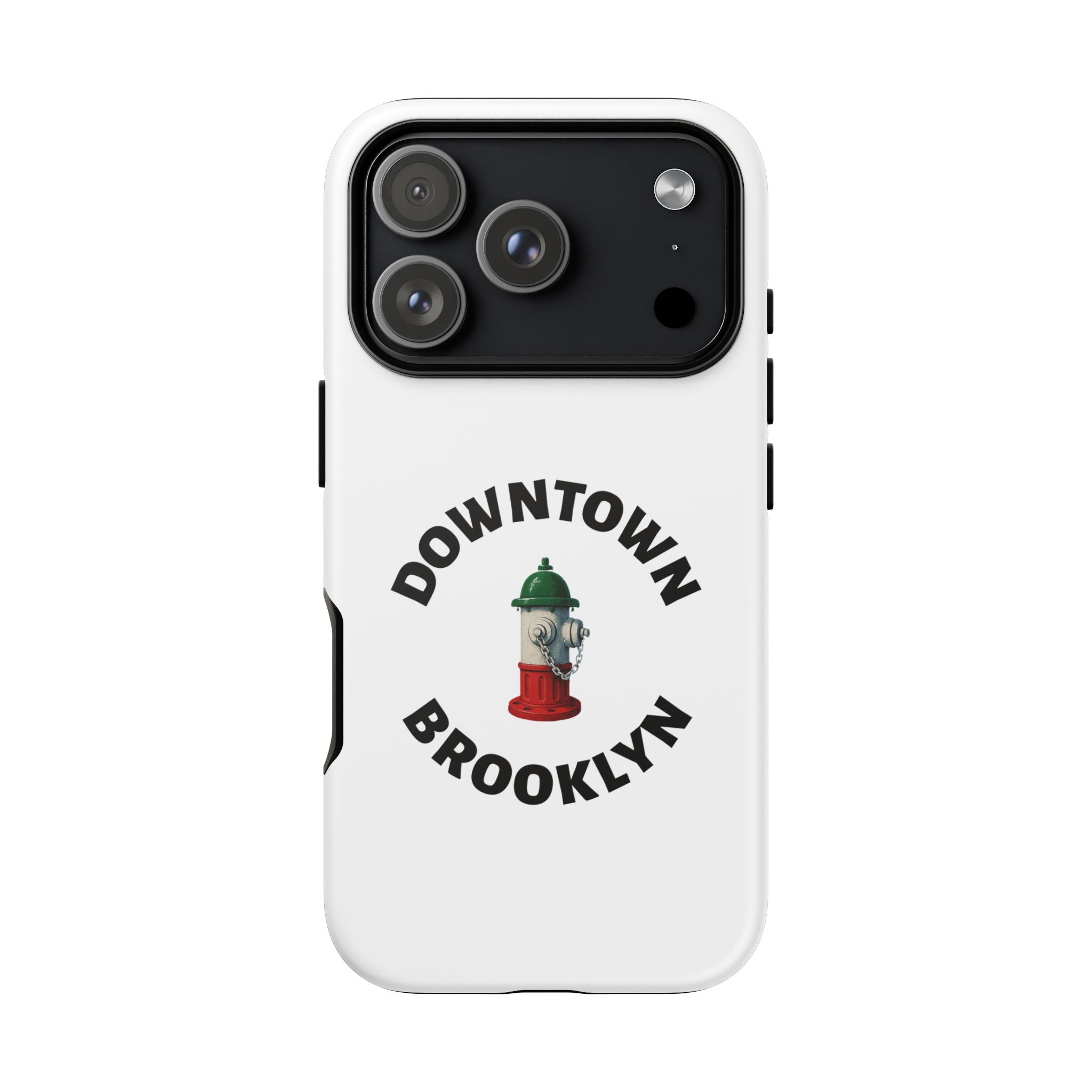 Downtown Brooklyn White Phone Case, Urban Style Phone Cover, Tough Smartphone Case, Gift for Italian Heritage, Fun Streetwear Accessories