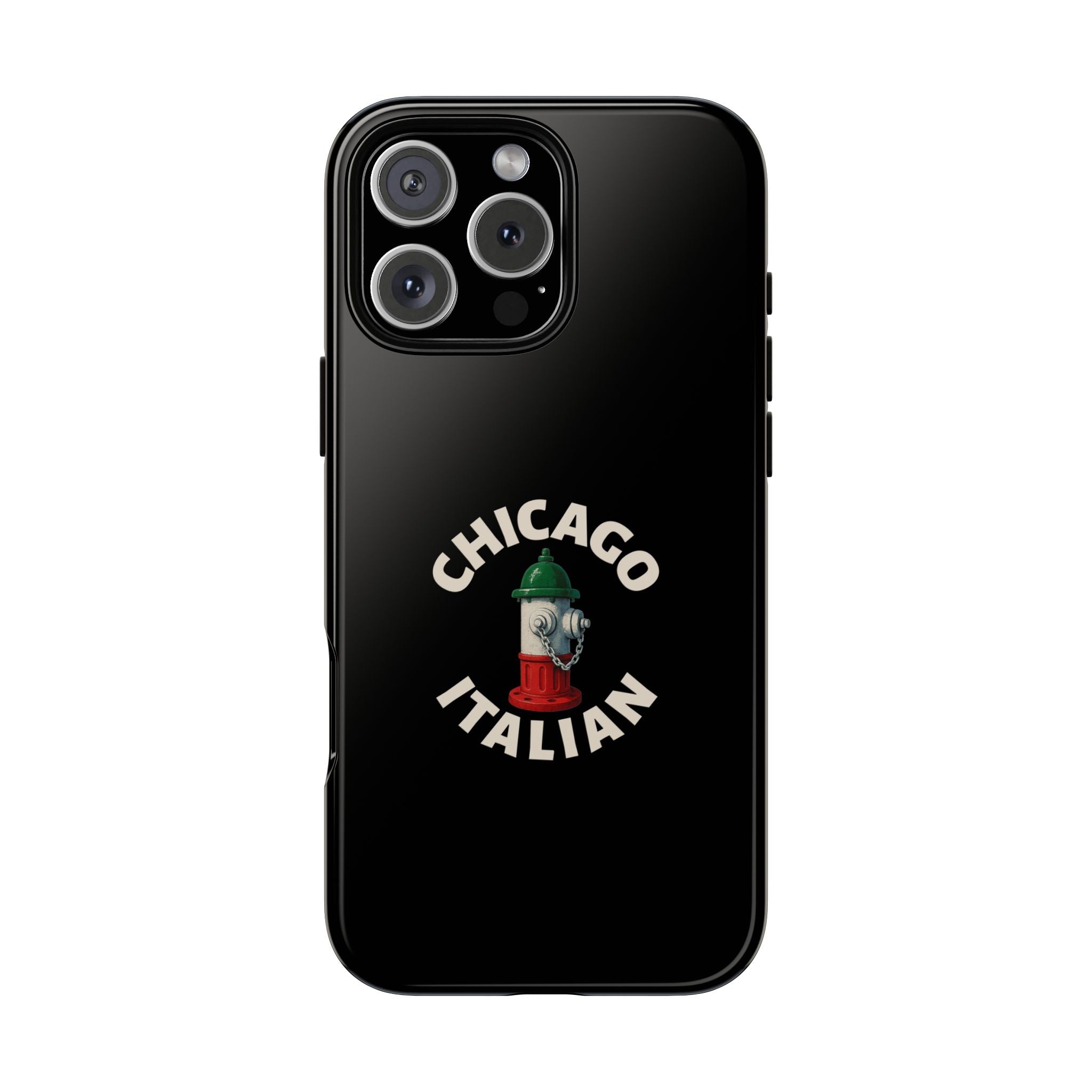 Chicago Italian Black Phone Case, Tough Cases for iPhone, Gift for Italians, Stylish Phone Cover, Unique Phone Accessory