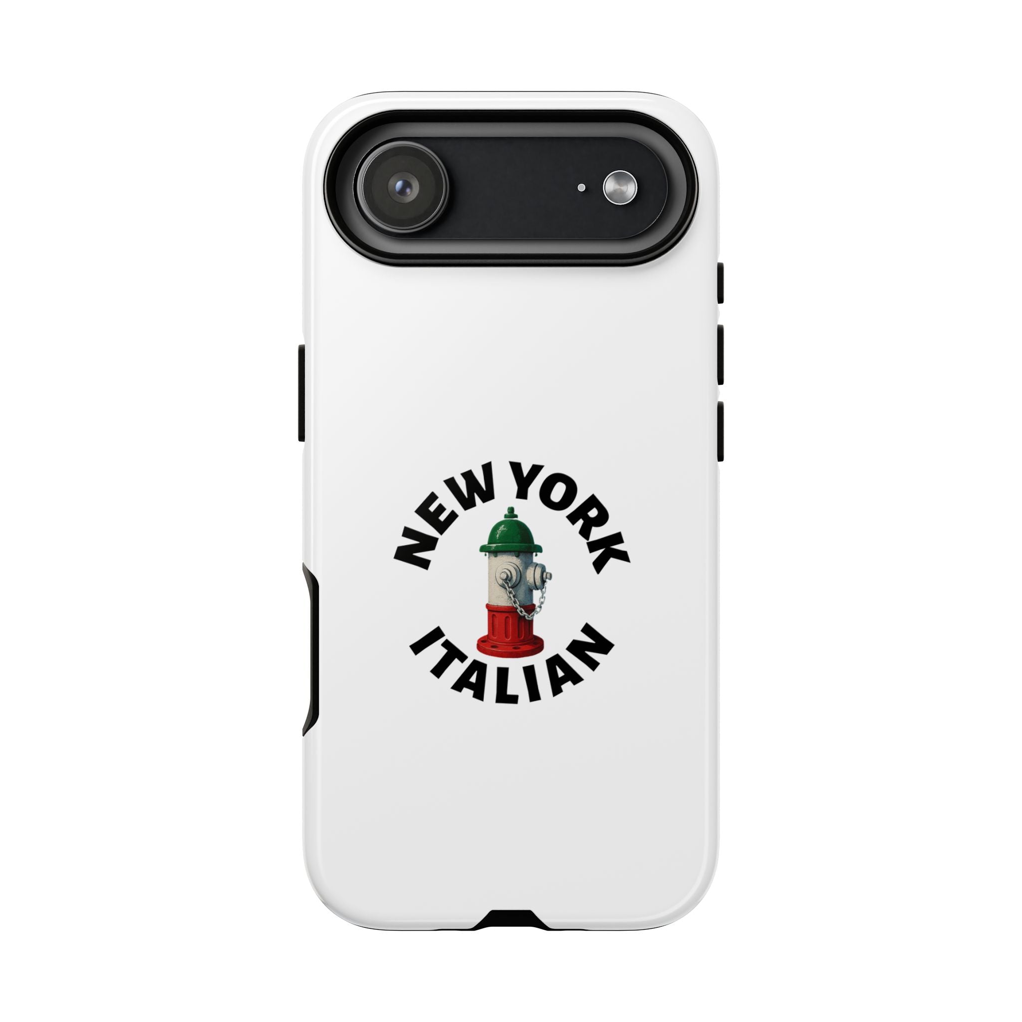 New York Italian White Phone Case, Urban Style Phone Cover, Tough Smartphone Case, Gift for Italian Heritage, Fun Streetwear Accessories