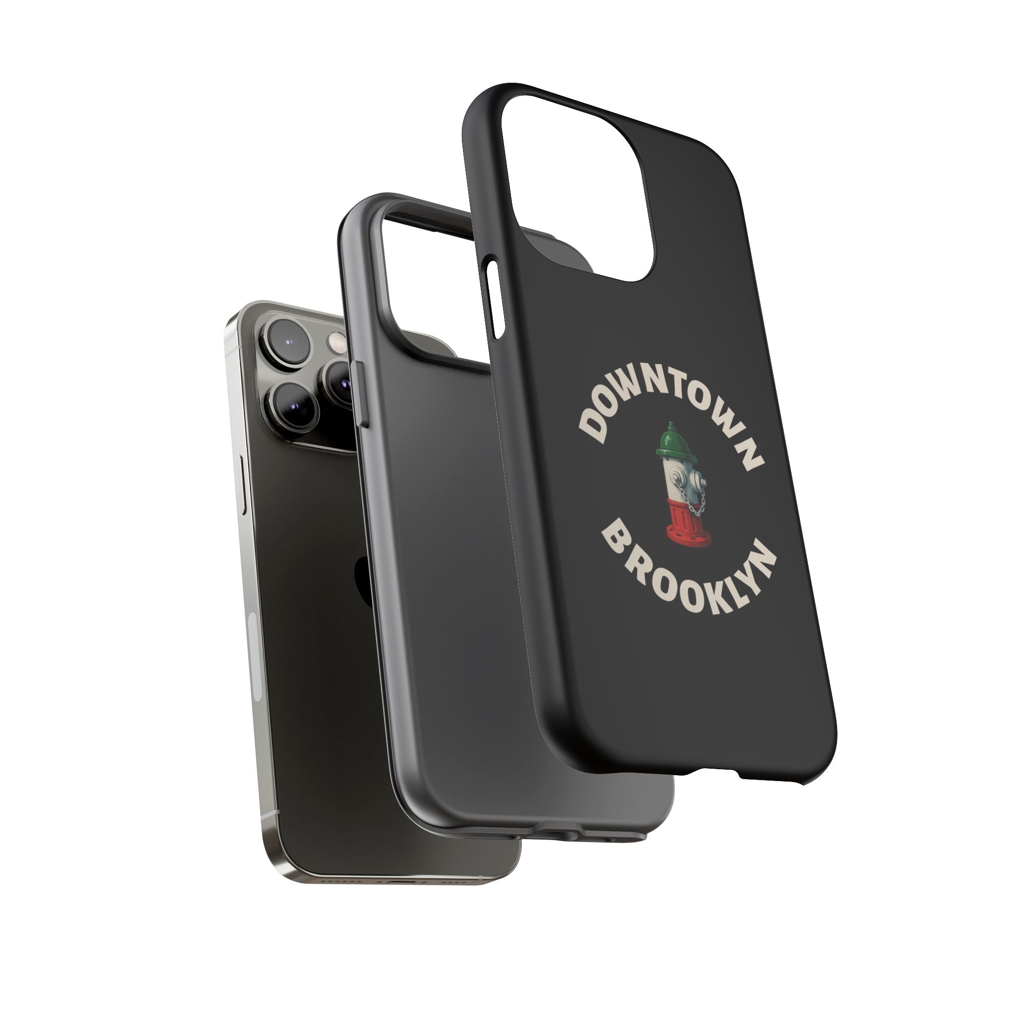 Downtown Brooklyn Black Phone Case, Tough Cases for iPhone, Gift for Italians, Stylish Phone Cover, Unique Phone Accessory