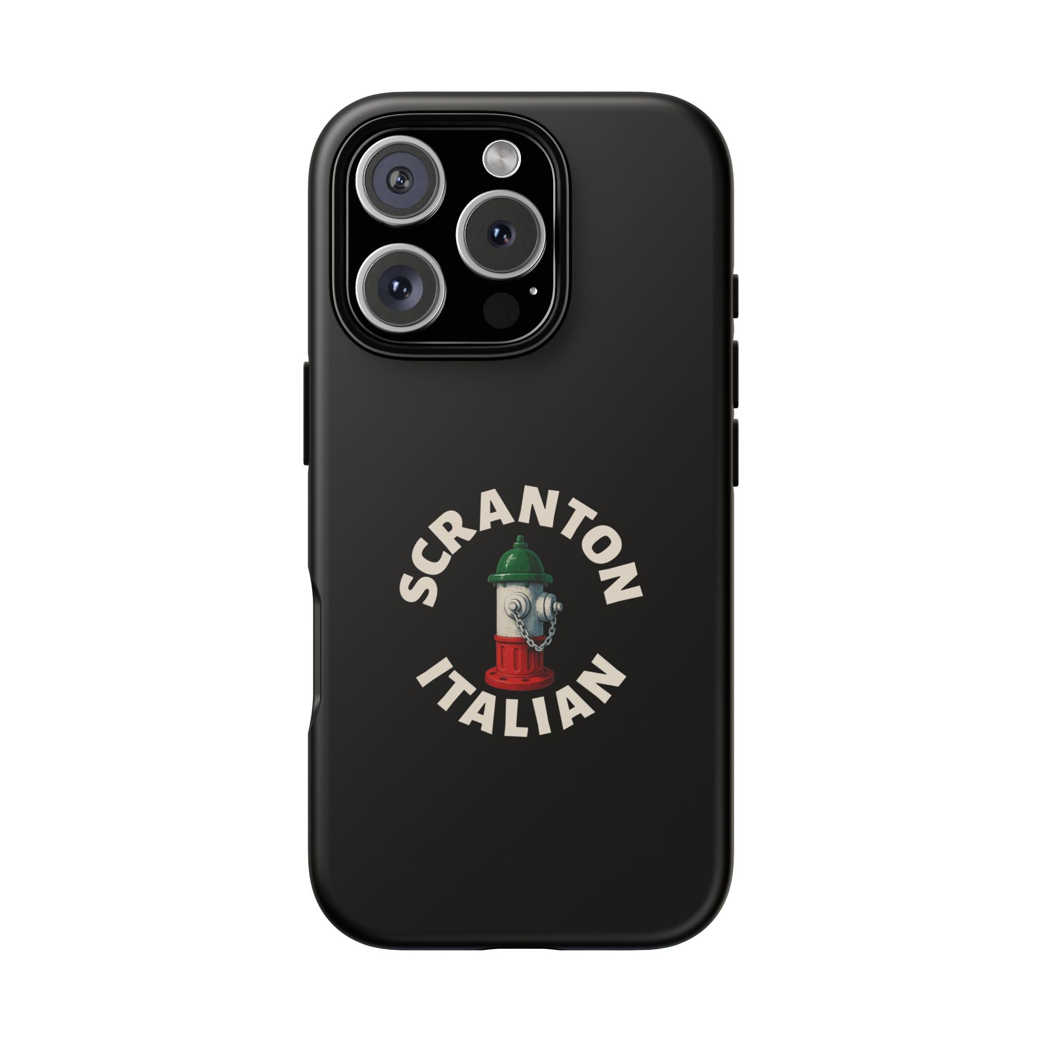 Scranton Italian Black Phone Case, Tough Cases for iPhone, Gift for Italians, Stylish Phone Cover, Unique Phone Accessory