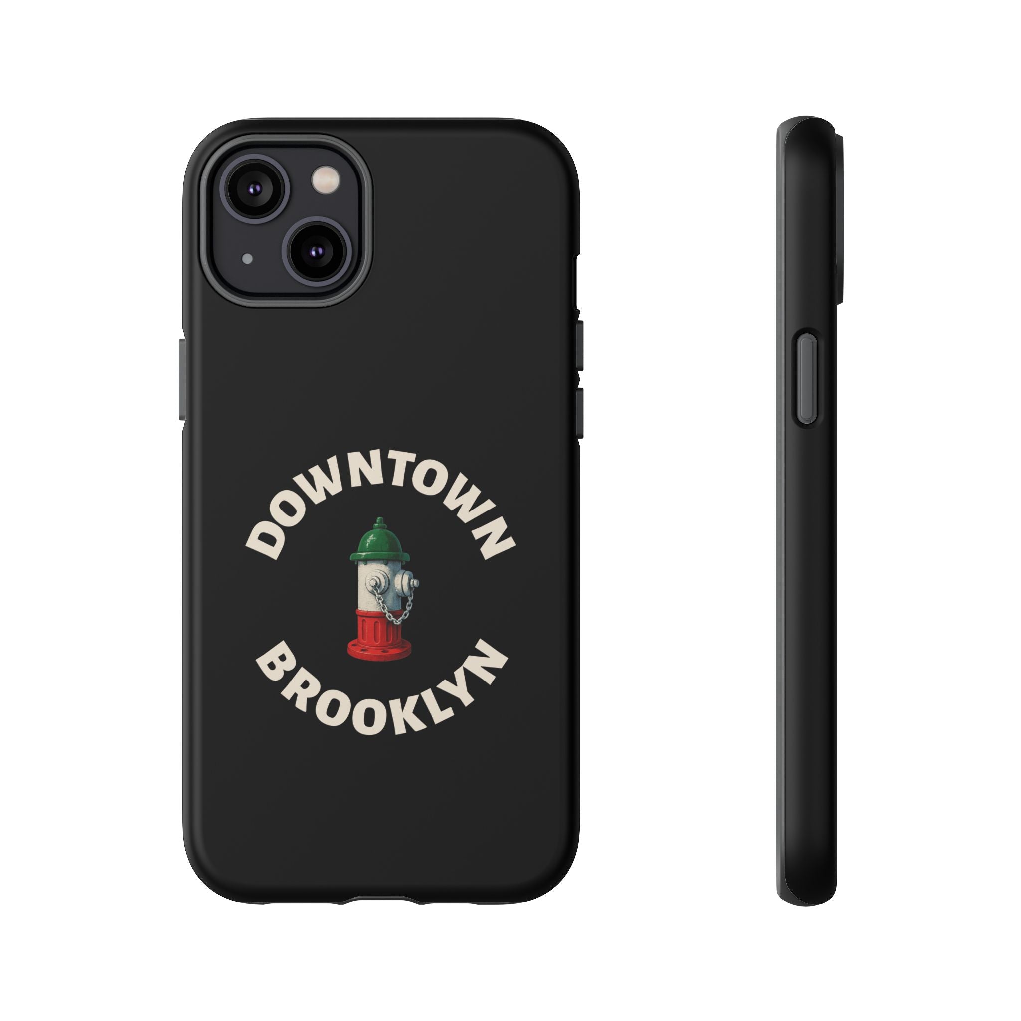 Downtown Brooklyn Black Phone Case, Tough Cases for iPhone, Gift for Italians, Stylish Phone Cover, Unique Phone Accessory