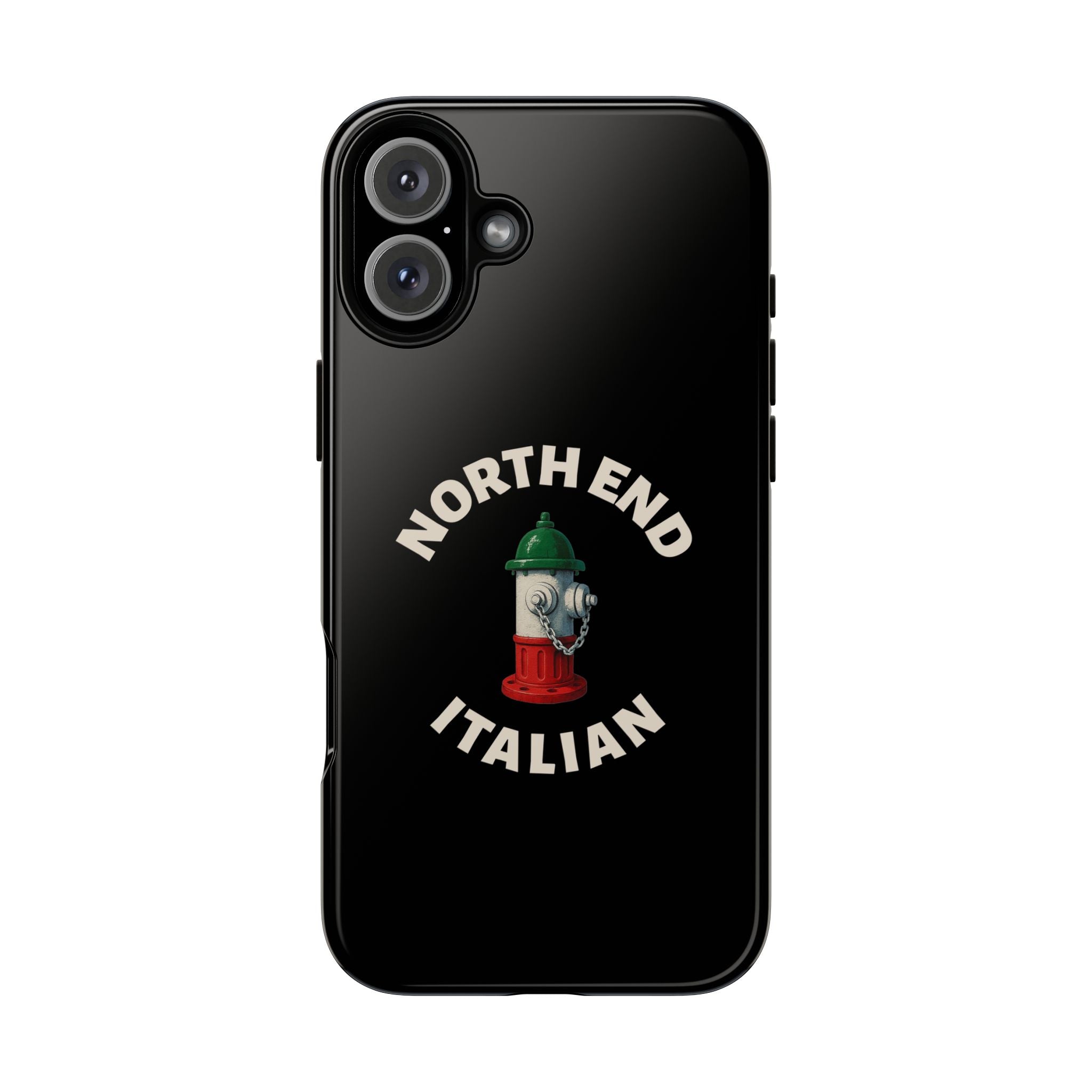 North End Italian Black Phone Case, Tough Cases for iPhone, Gift for Italians, Stylish Phone Cover, Unique Phone Accessory
