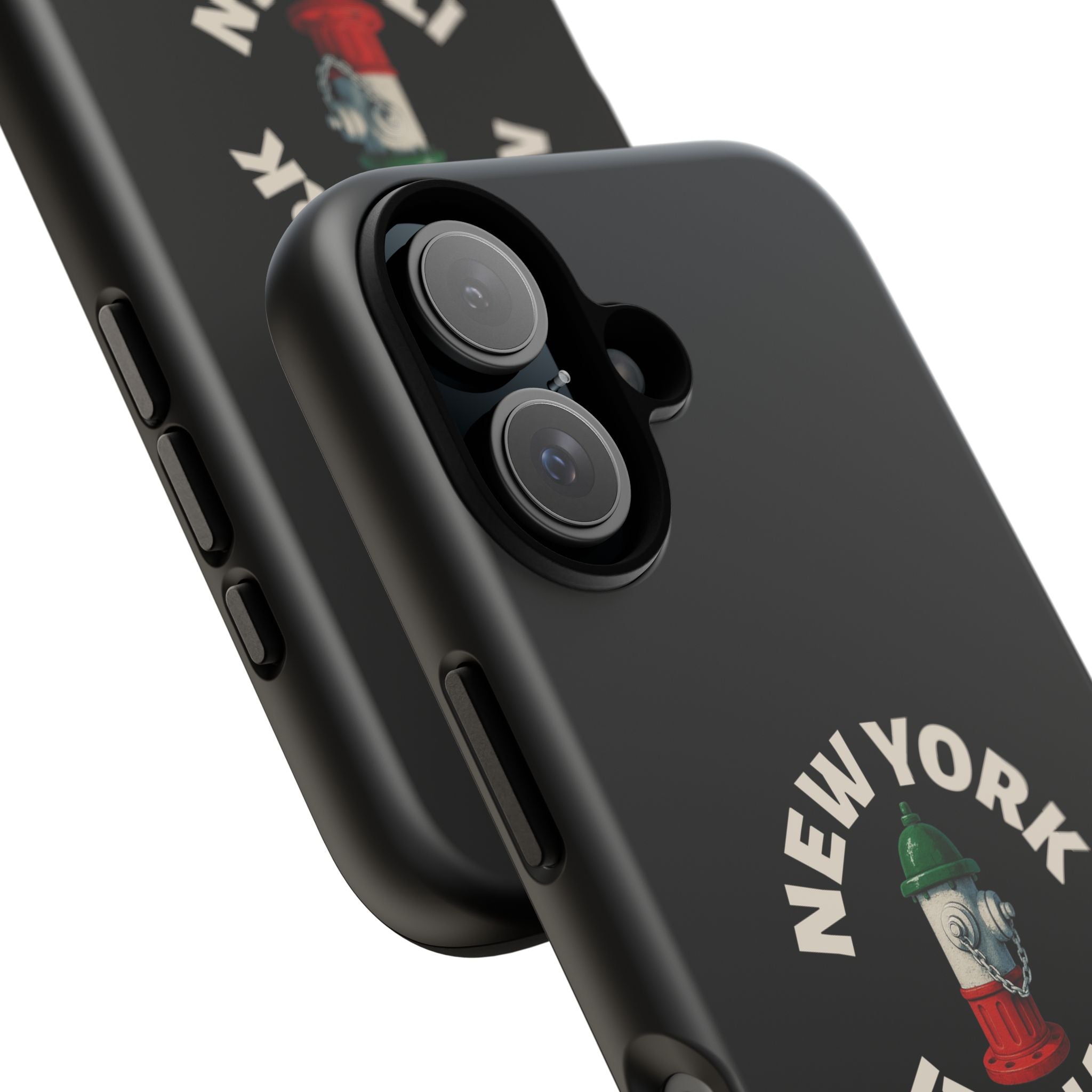 New York Italian Black Phone Case, Tough Cases for iPhone, Gift for Italians, Stylish Phone Cover, Unique Phone Accessory