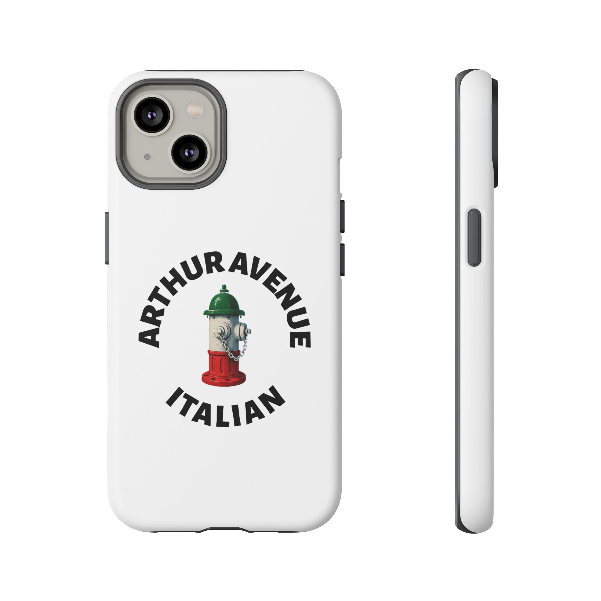 Arthur Avenue Italian White Phone Case, Urban Style Phone Cover, Tough Smartphone Case, Gift for Italian Heritage, Fun Streetwear Accessories