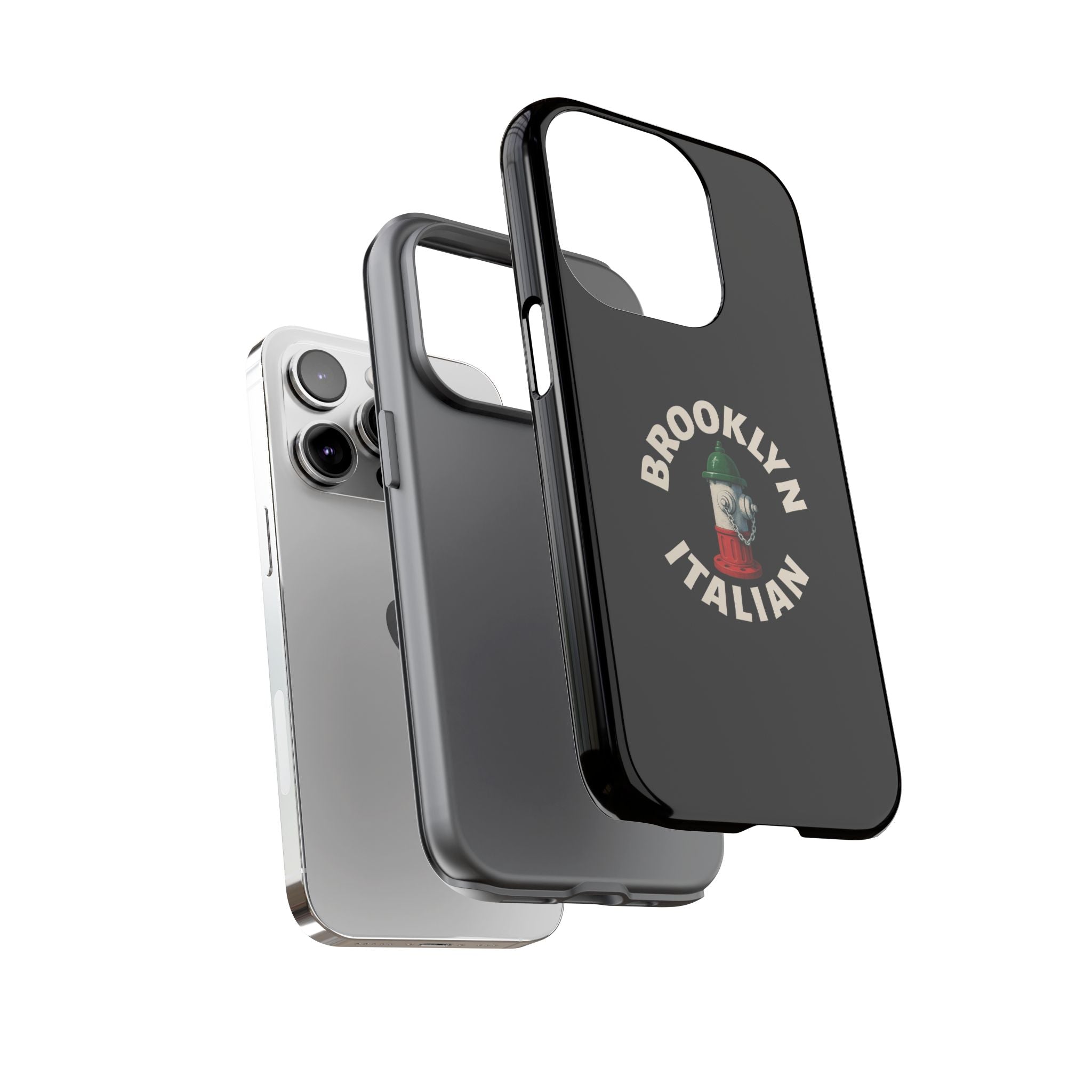 Brooklyn Italian Black Phone Case, Tough Cases for iPhone, Gift for Italians, Stylish Phone Cover, Unique Phone Accessory