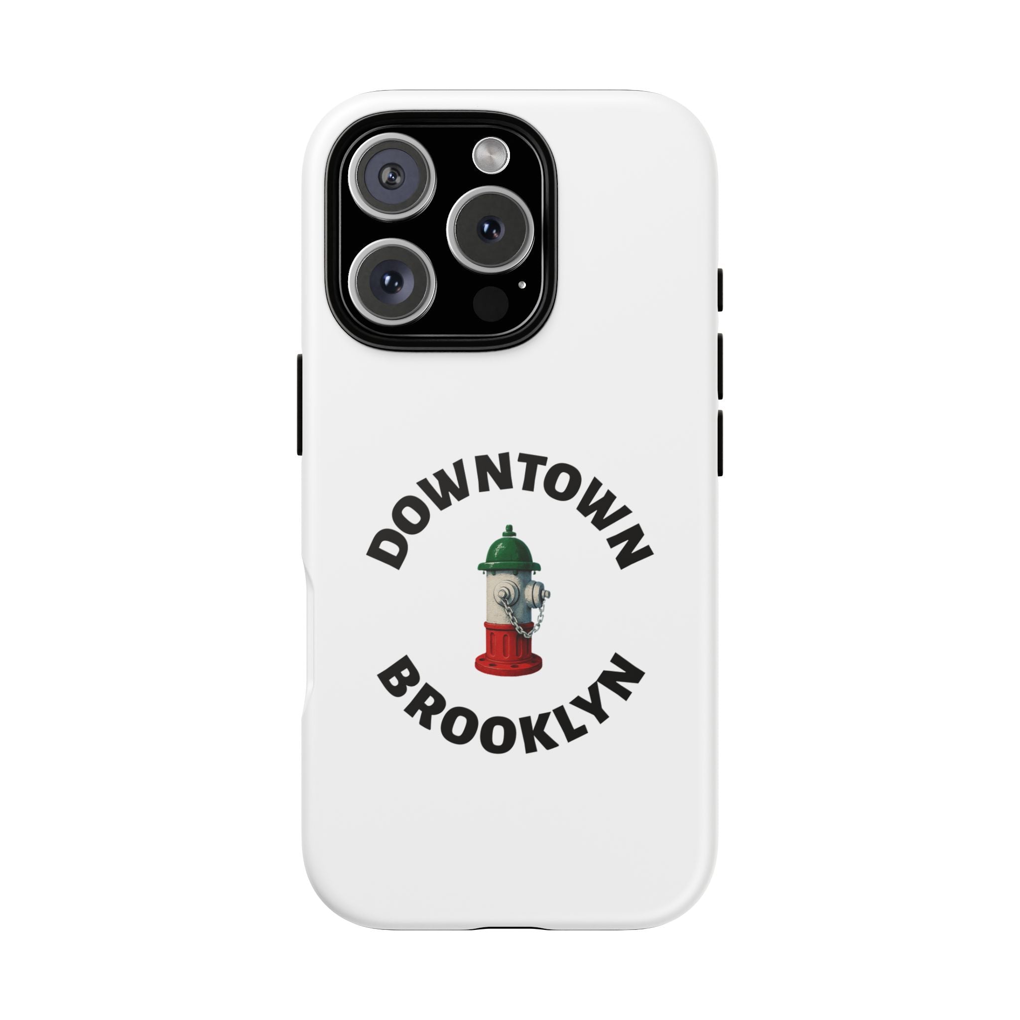 Downtown Brooklyn White Phone Case, Urban Style Phone Cover, Tough Smartphone Case, Gift for Italian Heritage, Fun Streetwear Accessories