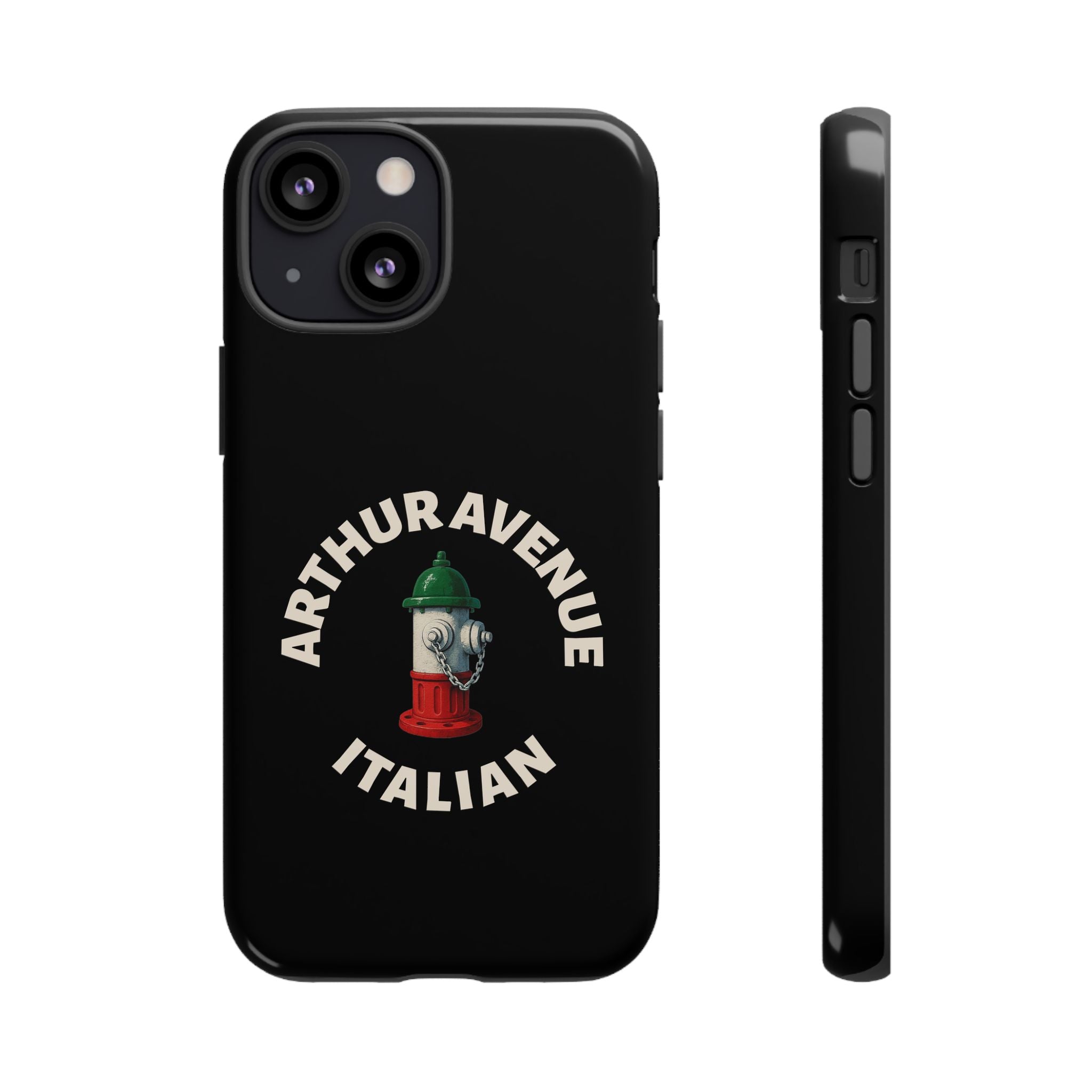 Arthur Avenue Italian Black Phone Case, Tough Cases for iPhone, Gift for Italians, Stylish Phone Cover, Unique Phone Accessory