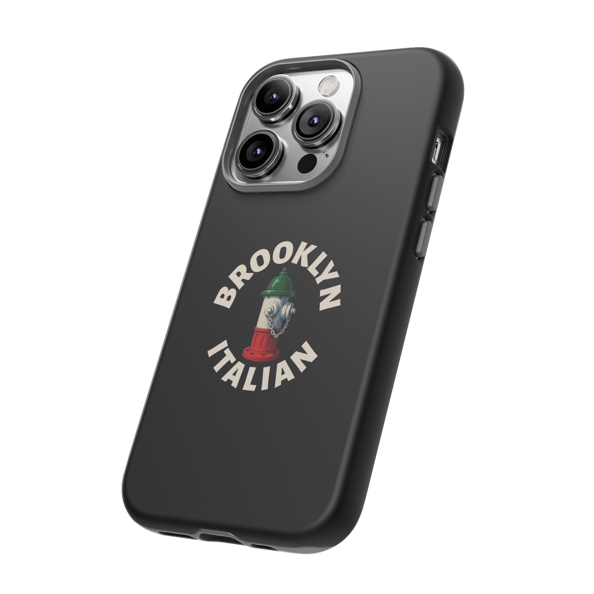 Brooklyn Italian Black Phone Case, Tough Cases for iPhone, Gift for Italians, Stylish Phone Cover, Unique Phone Accessory