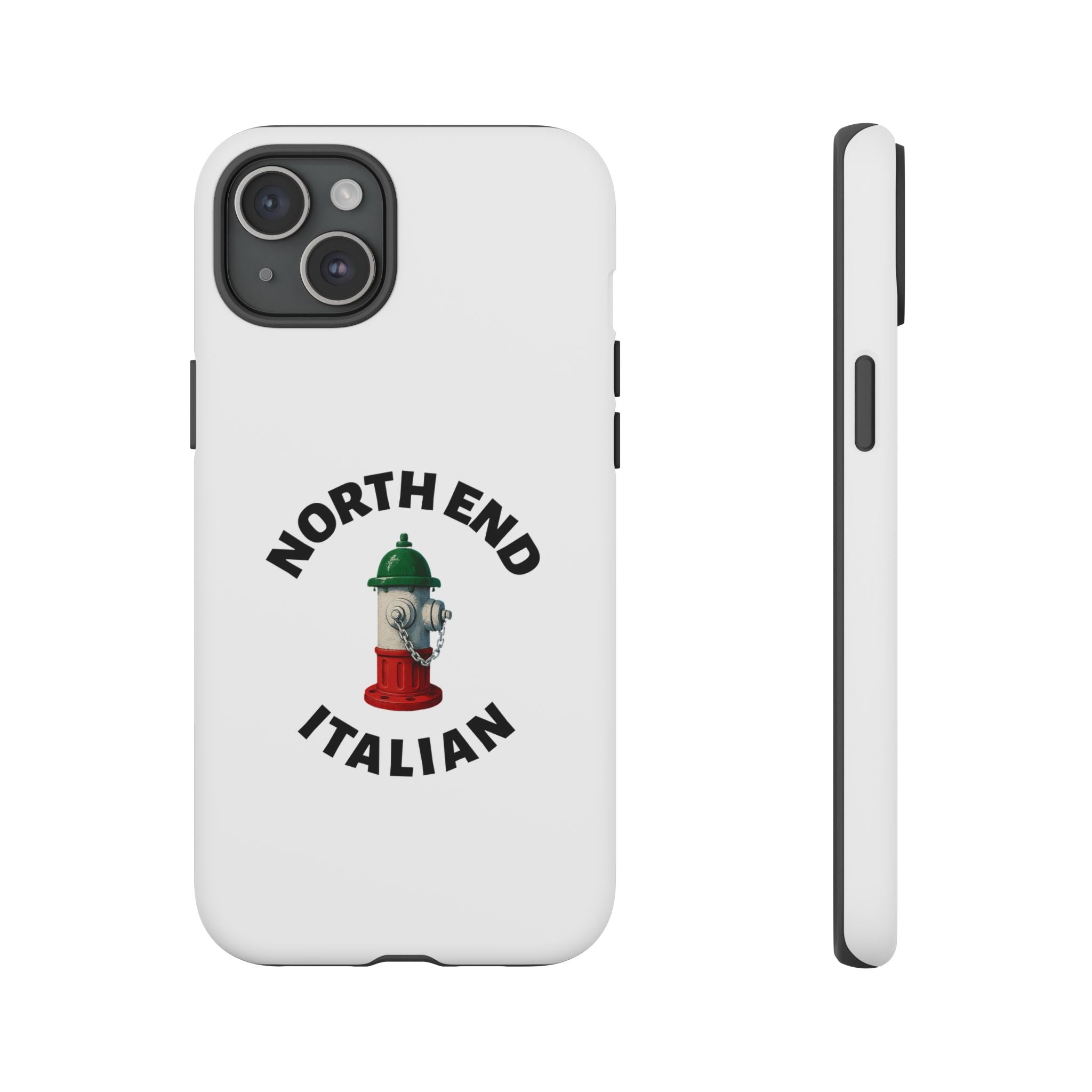 North End Italian White Phone Case, Urban Style Phone Cover, Tough Smartphone Case, Gift for Italian Heritage, Fun Streetwear Accessories