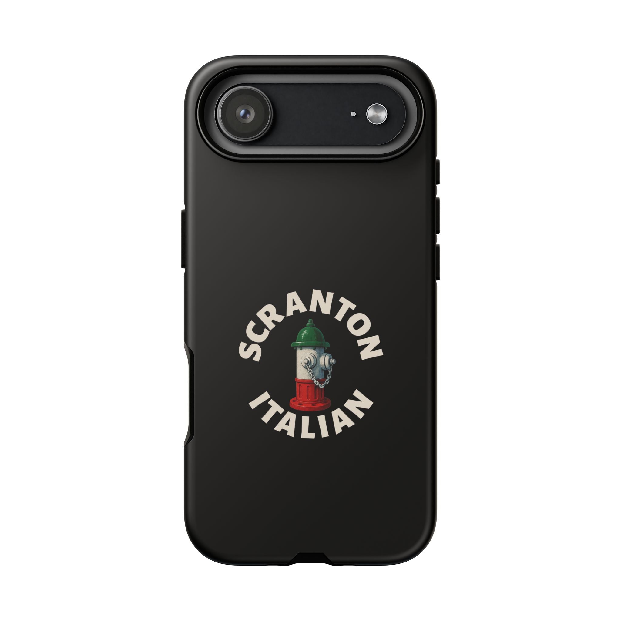 Scranton Italian Black Phone Case, Tough Cases for iPhone, Gift for Italians, Stylish Phone Cover, Unique Phone Accessory