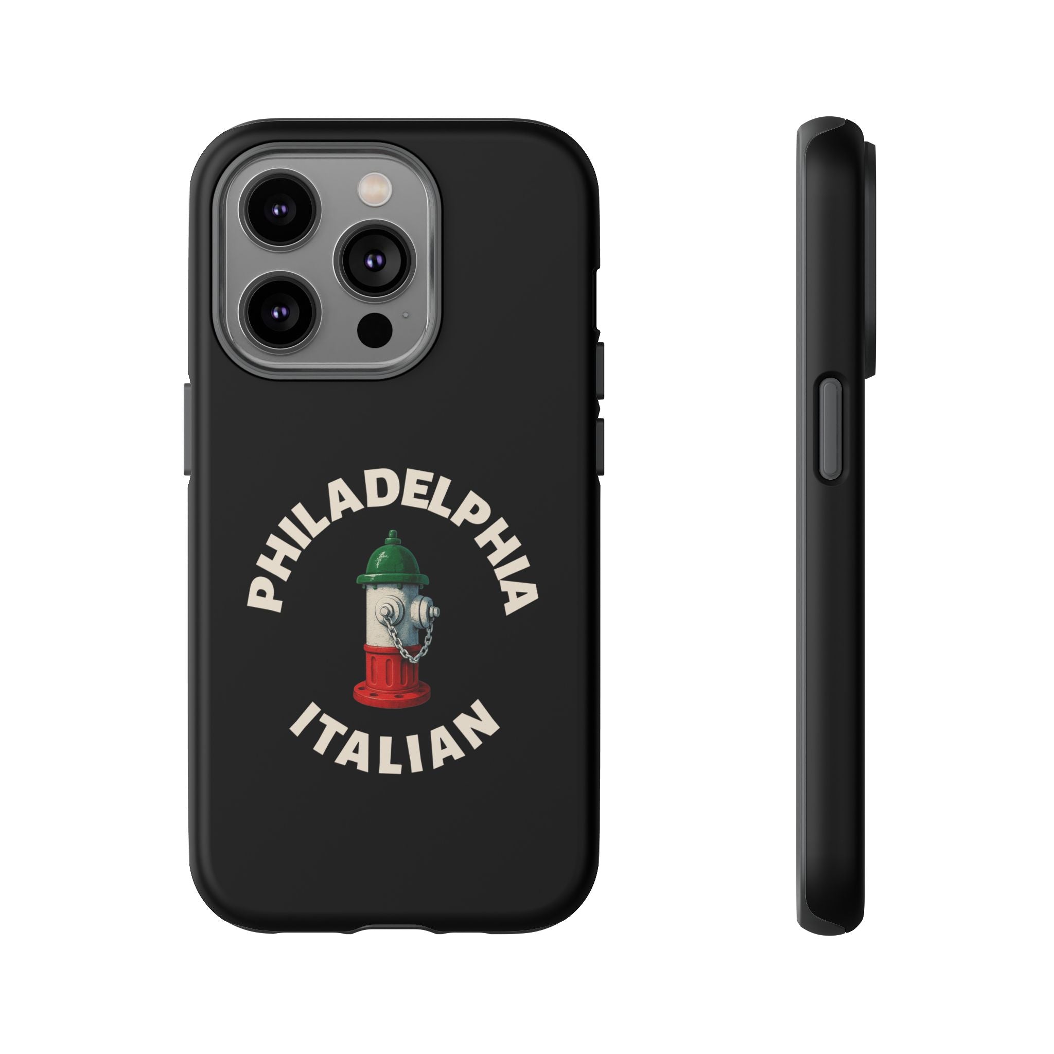 Philadelphia Italian Black Phone Case, Tough Cases for iPhone, Gift for Italians, Stylish Phone Cover, Unique Phone Accessory