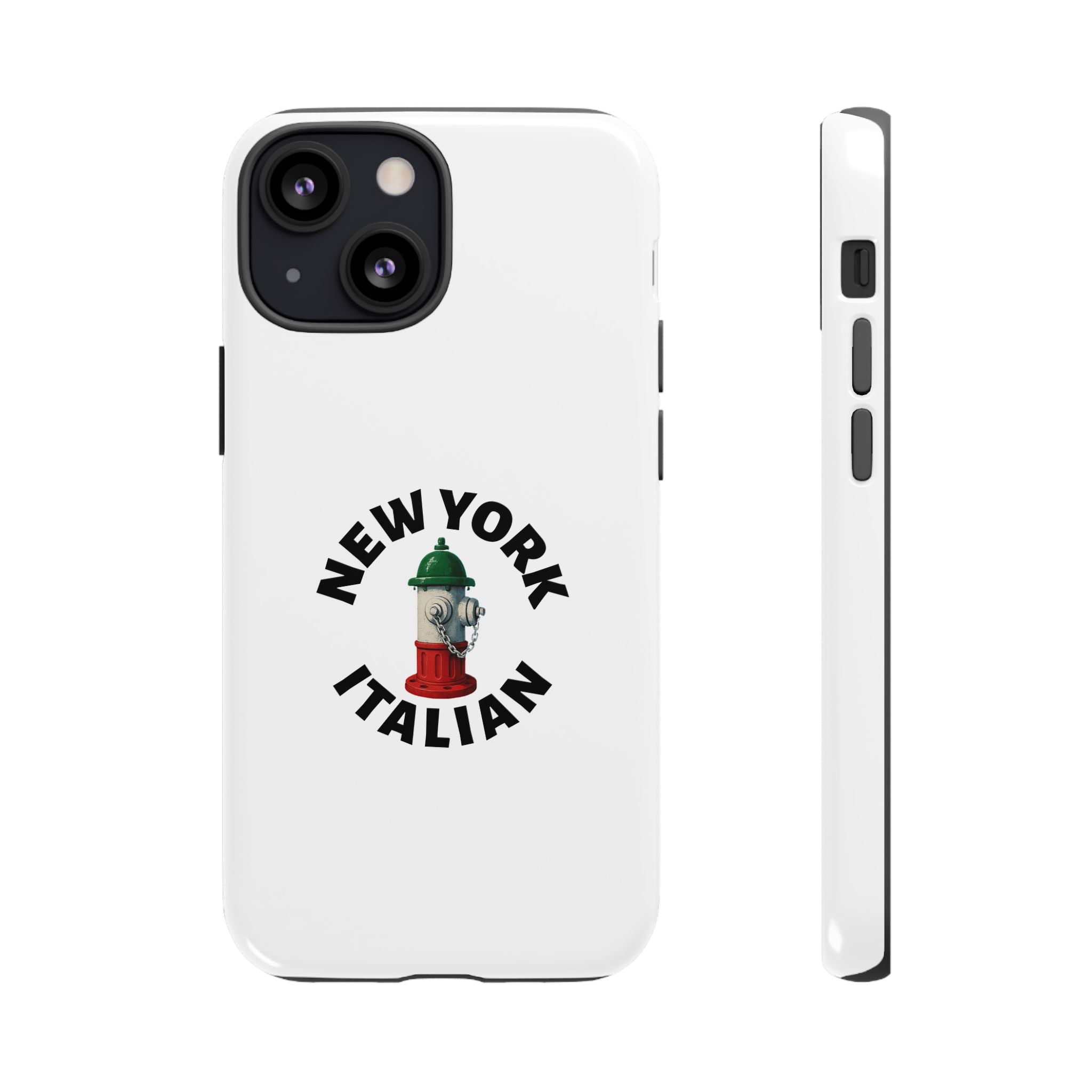 New York Italian White Phone Case, Urban Style Phone Cover, Tough Smartphone Case, Gift for Italian Heritage, Fun Streetwear Accessories