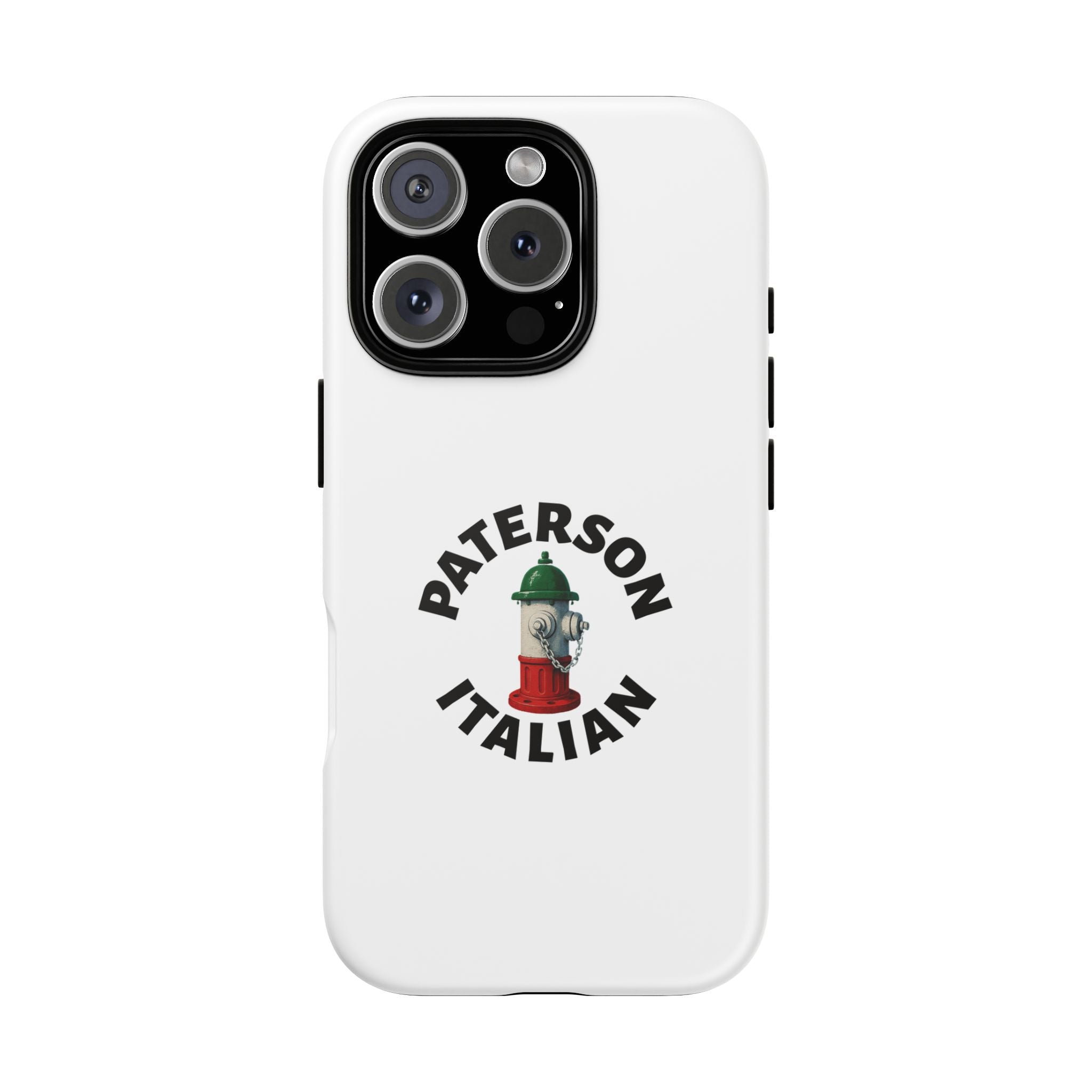 Paterson Italian White Phone Case, Urban Style Phone Cover, Tough Smartphone Case, Gift for Italian Heritage, Fun Streetwear Accessories