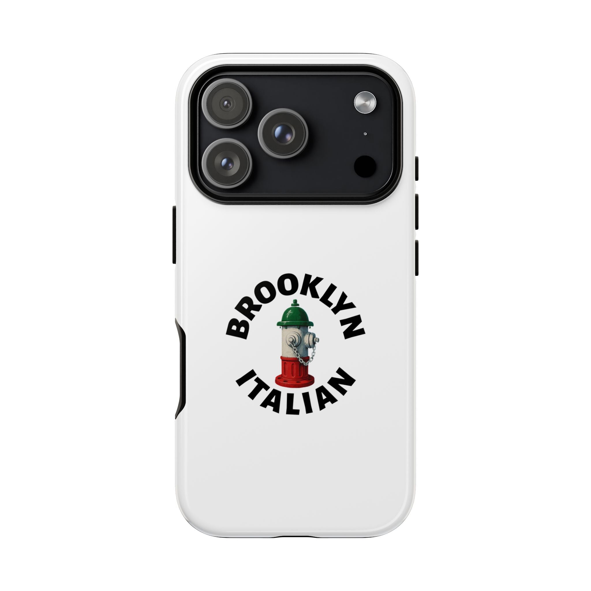 Brooklyn Italian White Phone Case, Urban Style Phone Cover, Tough Smartphone Case, Gift for Italian Heritage, Fun Streetwear Accessories