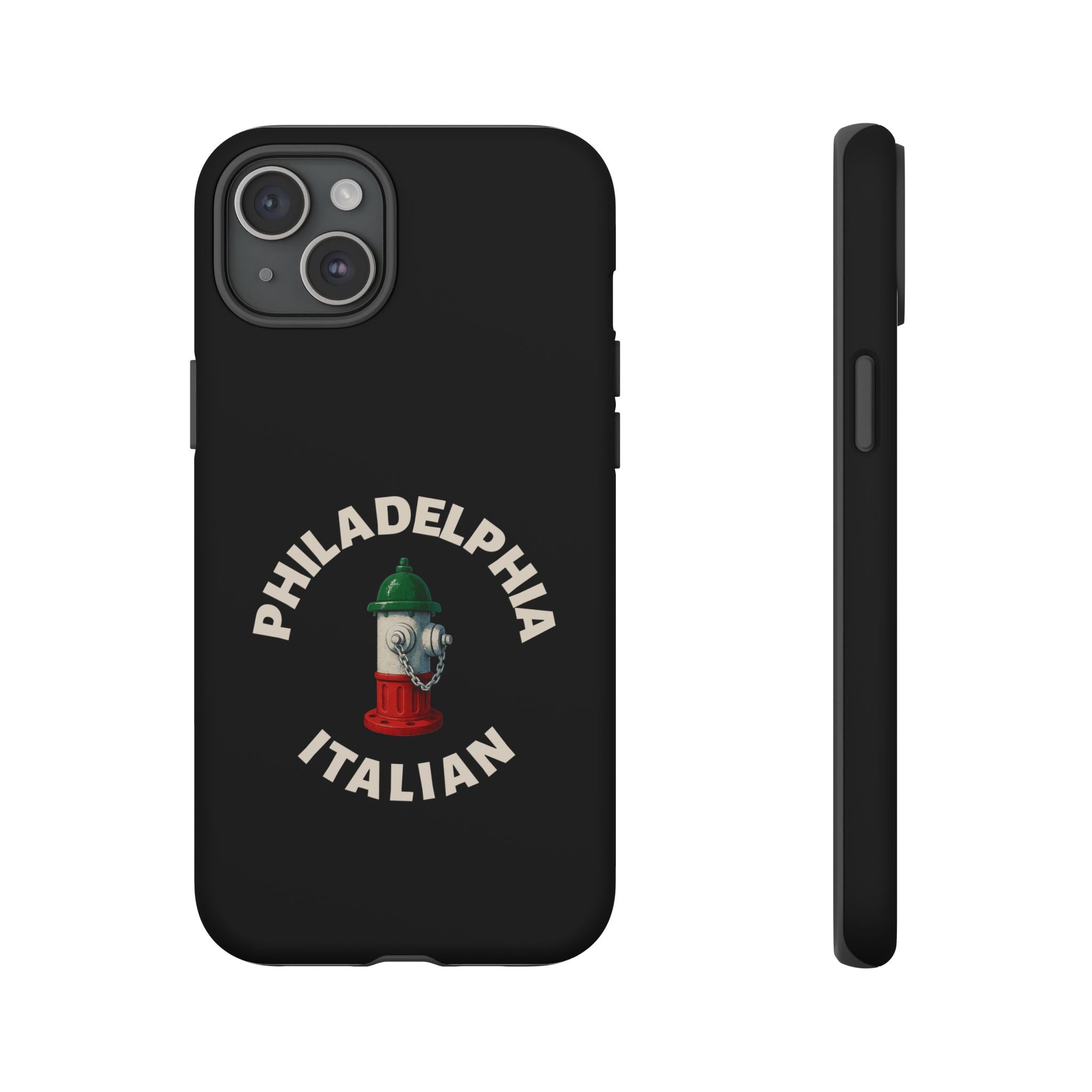 Philadelphia Italian Black Phone Case, Tough Cases for iPhone, Gift for Italians, Stylish Phone Cover, Unique Phone Accessory