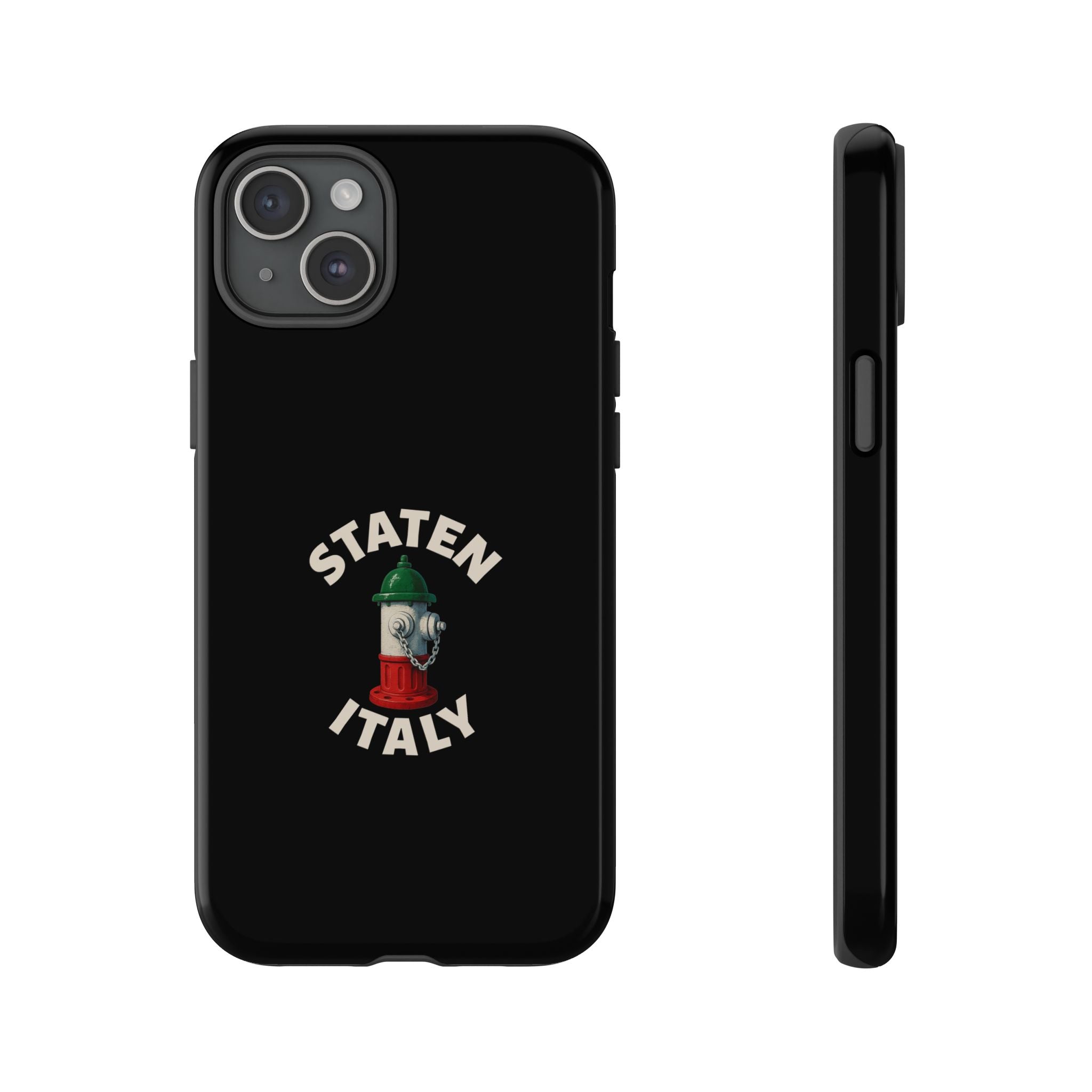 Staten Italy Black Phone Case, Tough Cases for iPhone, Gift for Italians, Stylish Phone Cover, Unique Phone Accessory