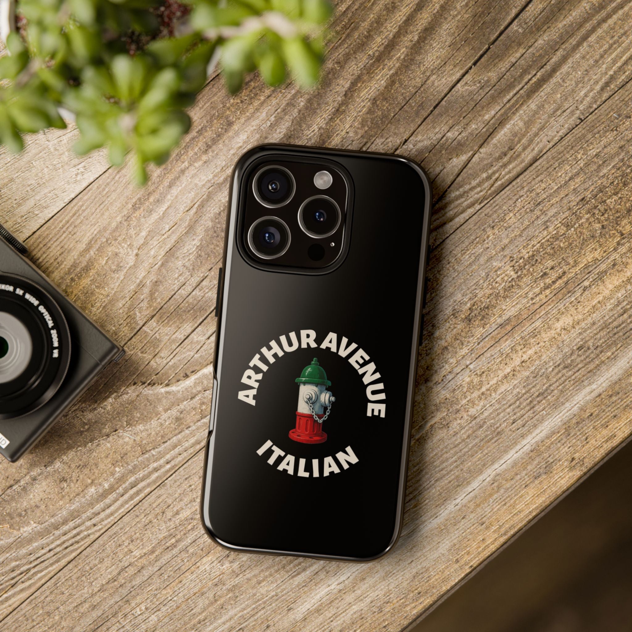 Arthur Avenue Italian Black Phone Case, Tough Cases for iPhone, Gift for Italians, Stylish Phone Cover, Unique Phone Accessory
